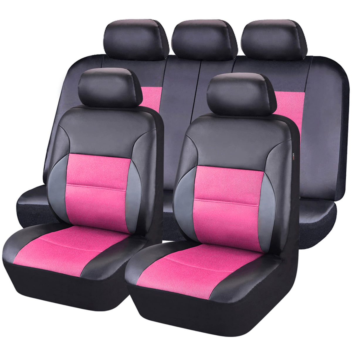 CAR PASS Luxurious Faux PU Leather Universal Seat Covers Set, Fit for Vehicles Sedan SUVs Trucks with Super 5mm Composite Sponge