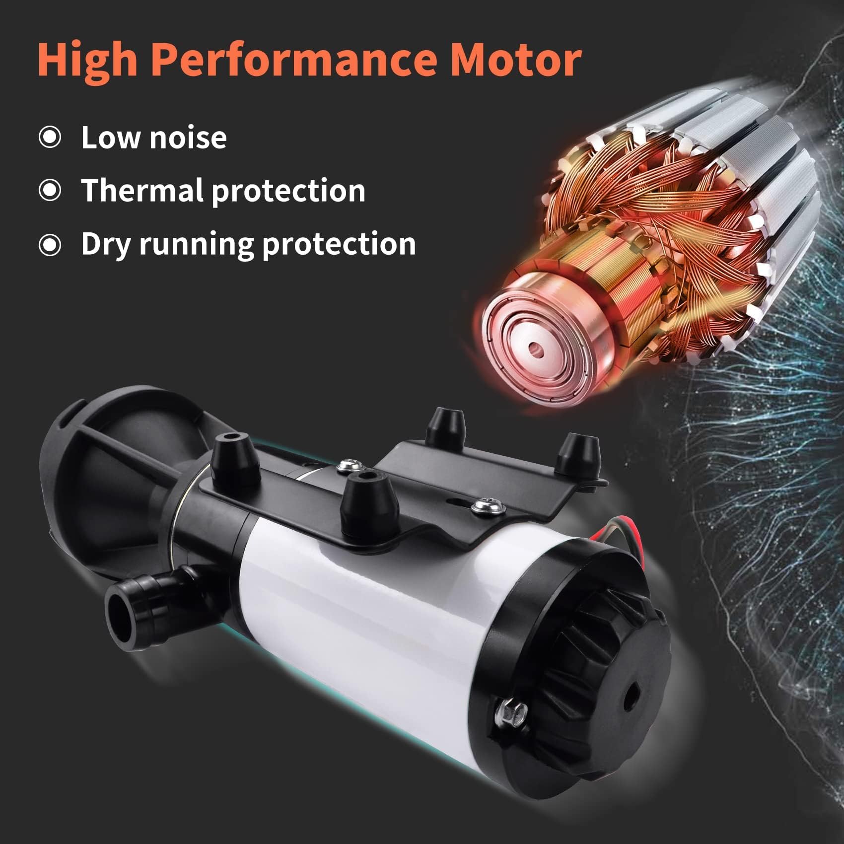 Rv Macerator Pump 12V,12Gpm Suction 3.2 Feet Lift 10 Feet With Garden Hose Discharge Port,Quick Release Sewage Pump With Fresh W