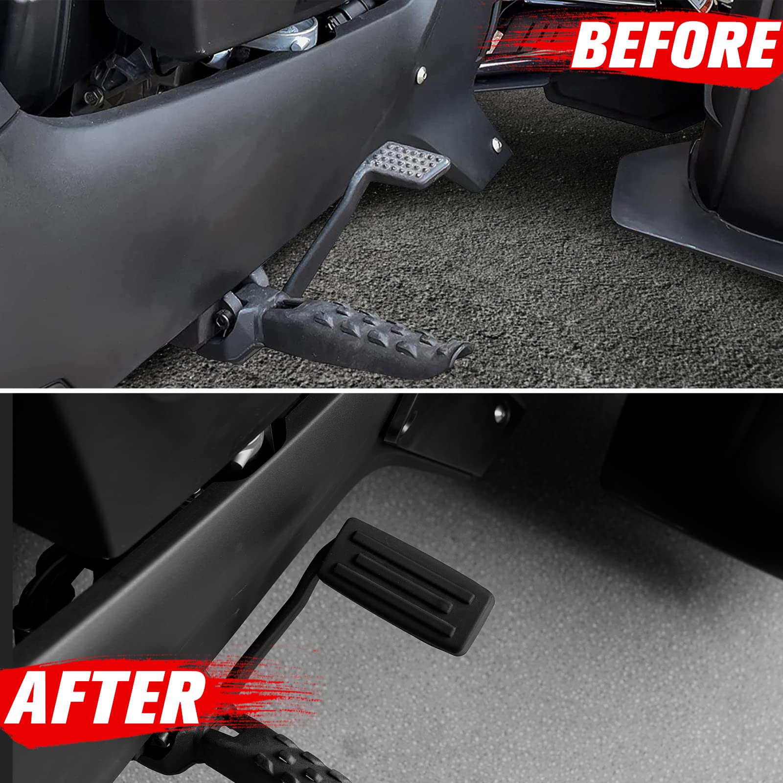 A & Utv Pro Larger Brake Pedal For Can Am Ryker All Models, Extended Brake Foot Rest Peg Footboards Accessories, Black, 1Pc