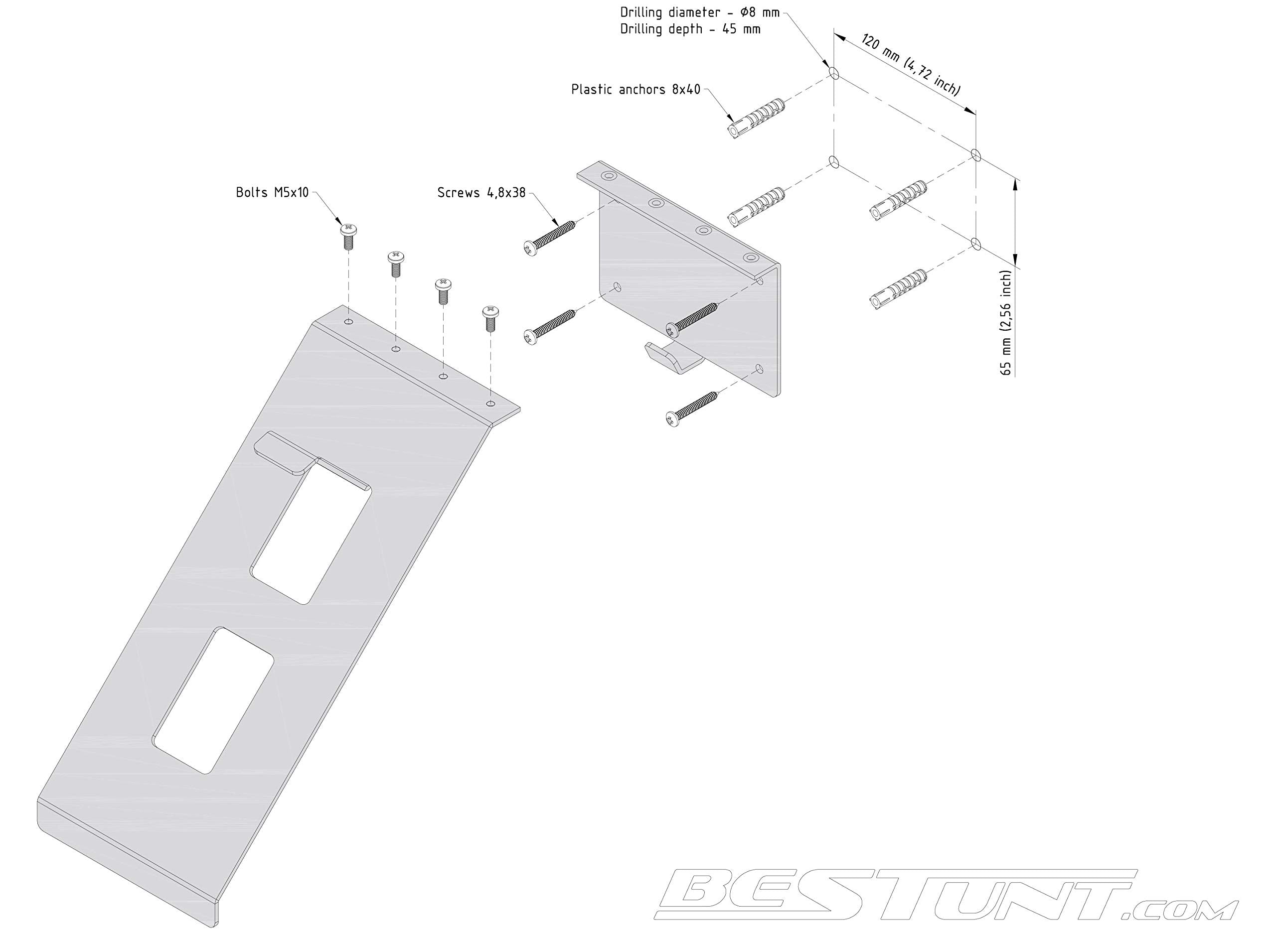 Bestunt Helmablage Helmhalterung | Für Motorrad Halter Regal Rack Lagerung Fixierung | Berg An Der Wand | Weiß