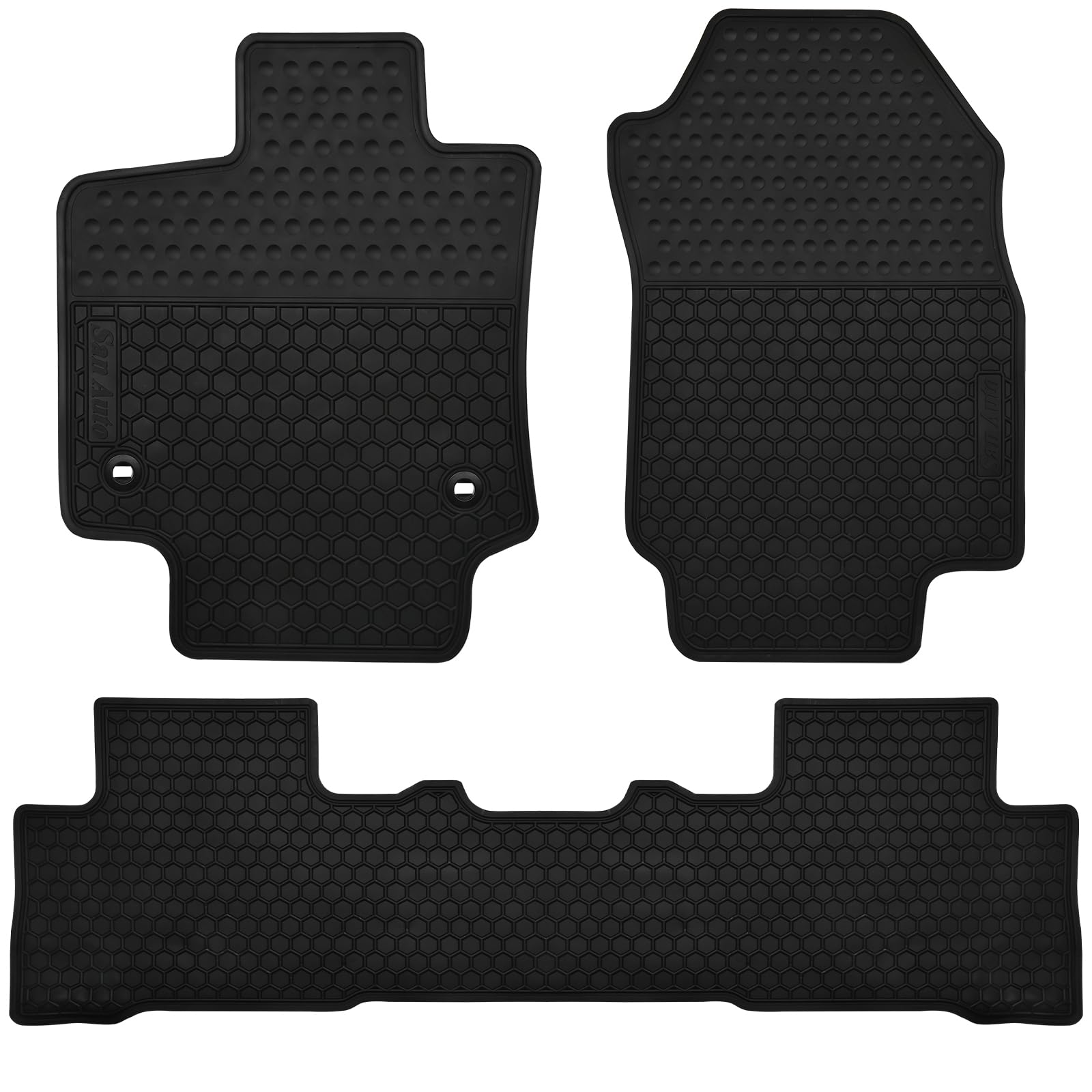 San Auto Car Floor Mats Custom Fit For Toyota Rav4 (Hybrid) 2019 2020 2021 2022 2023 2024 2025 Full Black Rubber Auto Liners Set
