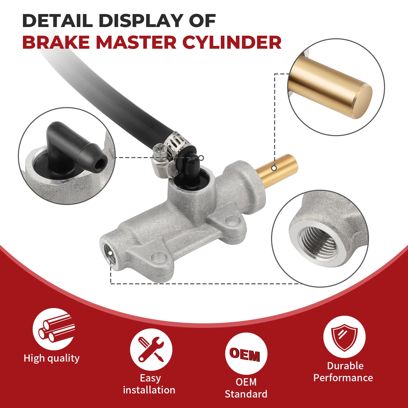 1910301 1910311 Rear Brake Master Cylinder Compatible With Polaris Sportsman Magnum Scrambler Trail Blazer Trail Boss Diesel Worker Xpedition Xplorer 250 325 330 335 400 425 450 500 600 700 800