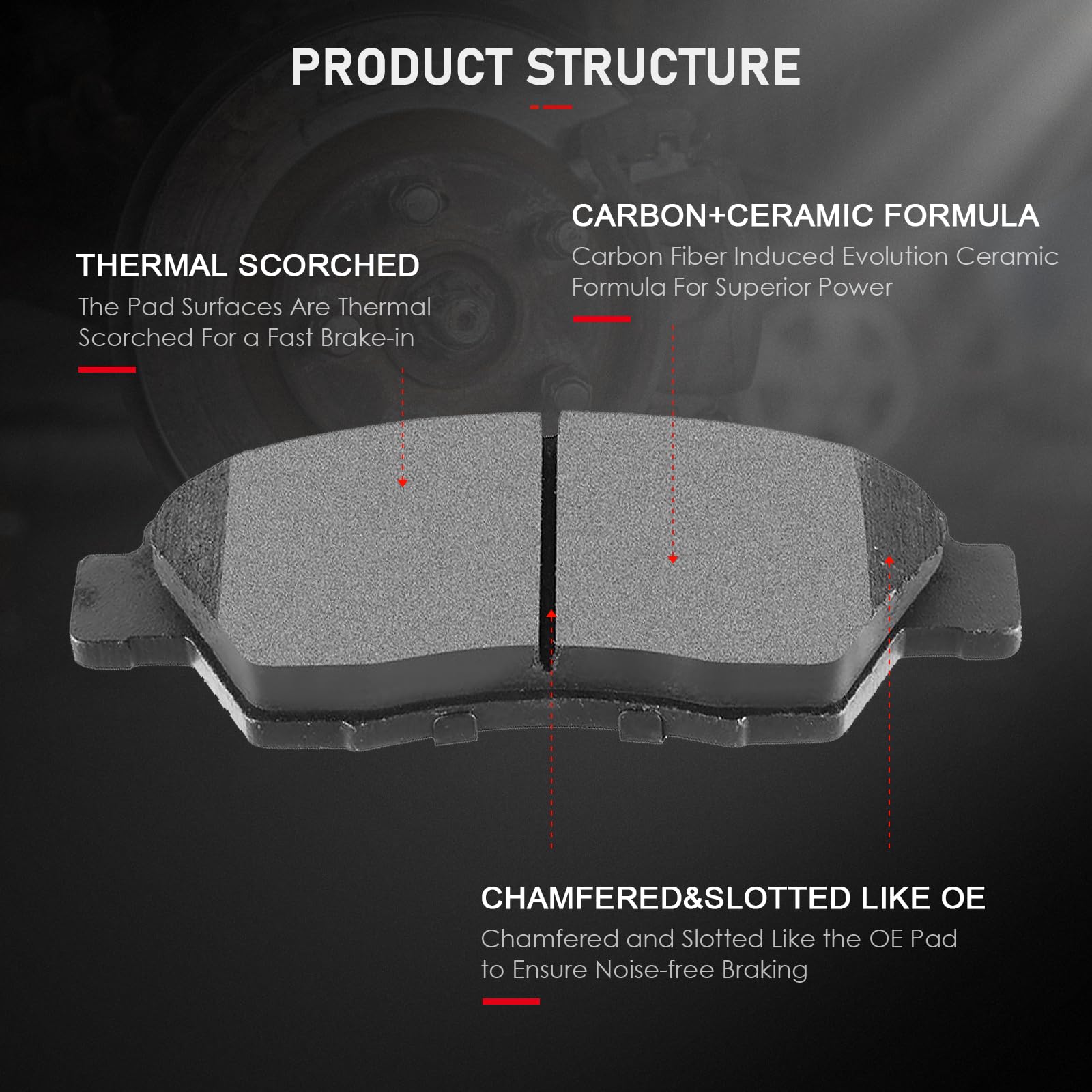 Cciyu D621 Ceramic Front Brake Pad Set Fit For 2003-2011 For Honda Civic