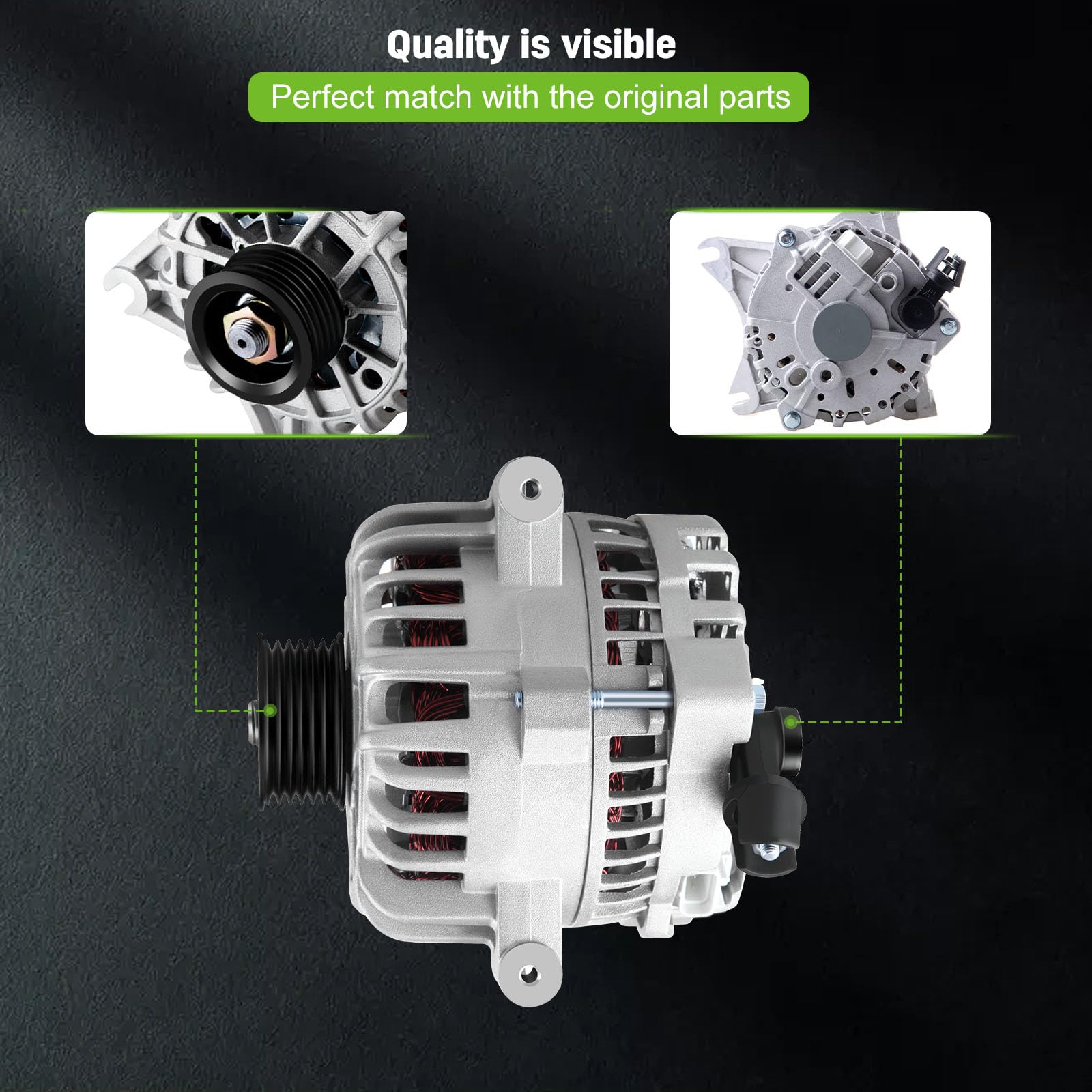 SCITOO High Output Alternator 110Amp for Ford Lincoln F150 Expedition Navigator 4.6L 5.4L V8 2004-2008 6-Groove Pul