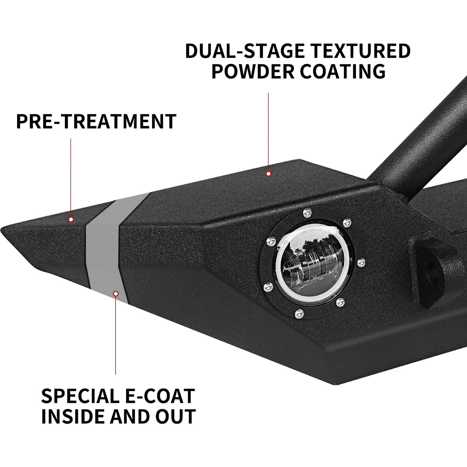 Ledkingdomus Front& Rear Bumper With Tire Carrier Compatible With 07-18 Jeep Wrangler Jk Jku Rubicon Sahara Sports Model W/ 2X 6