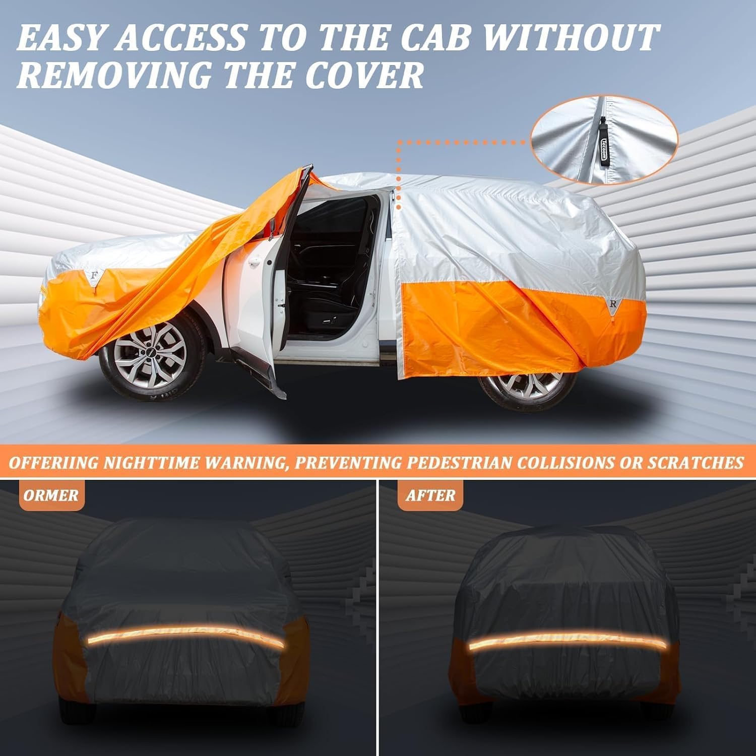 Tecoom Car Cover Waterproof All Weather For Suv, Universal Full Exterior Covers Fit For Toyota Chr Ford Mustang Honda Crv Tesla