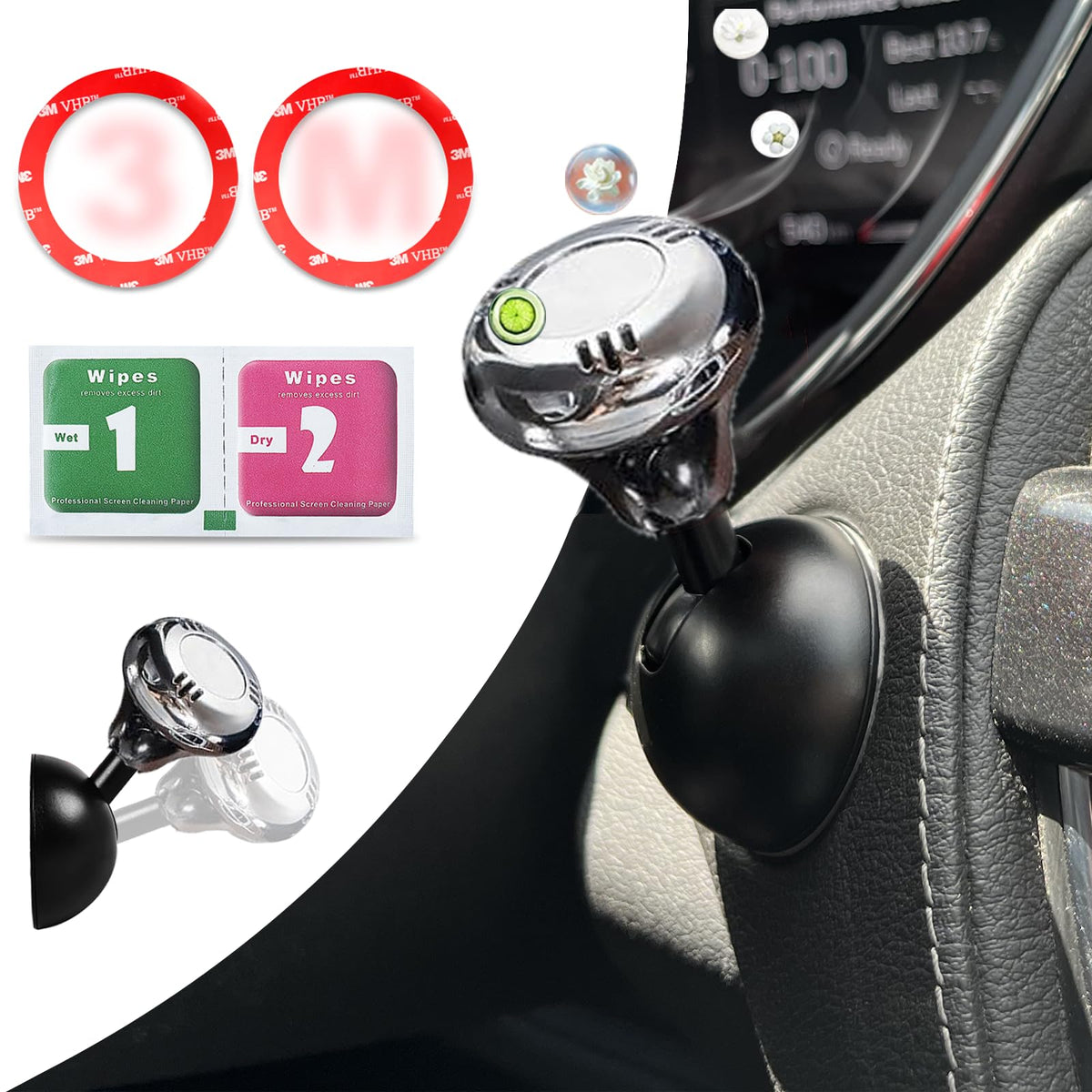 Aromatherapy | Car Joystick Push Start Button Cover, Metal Push to Start Accessories, Car Starter Engine Start Stop Button Cover