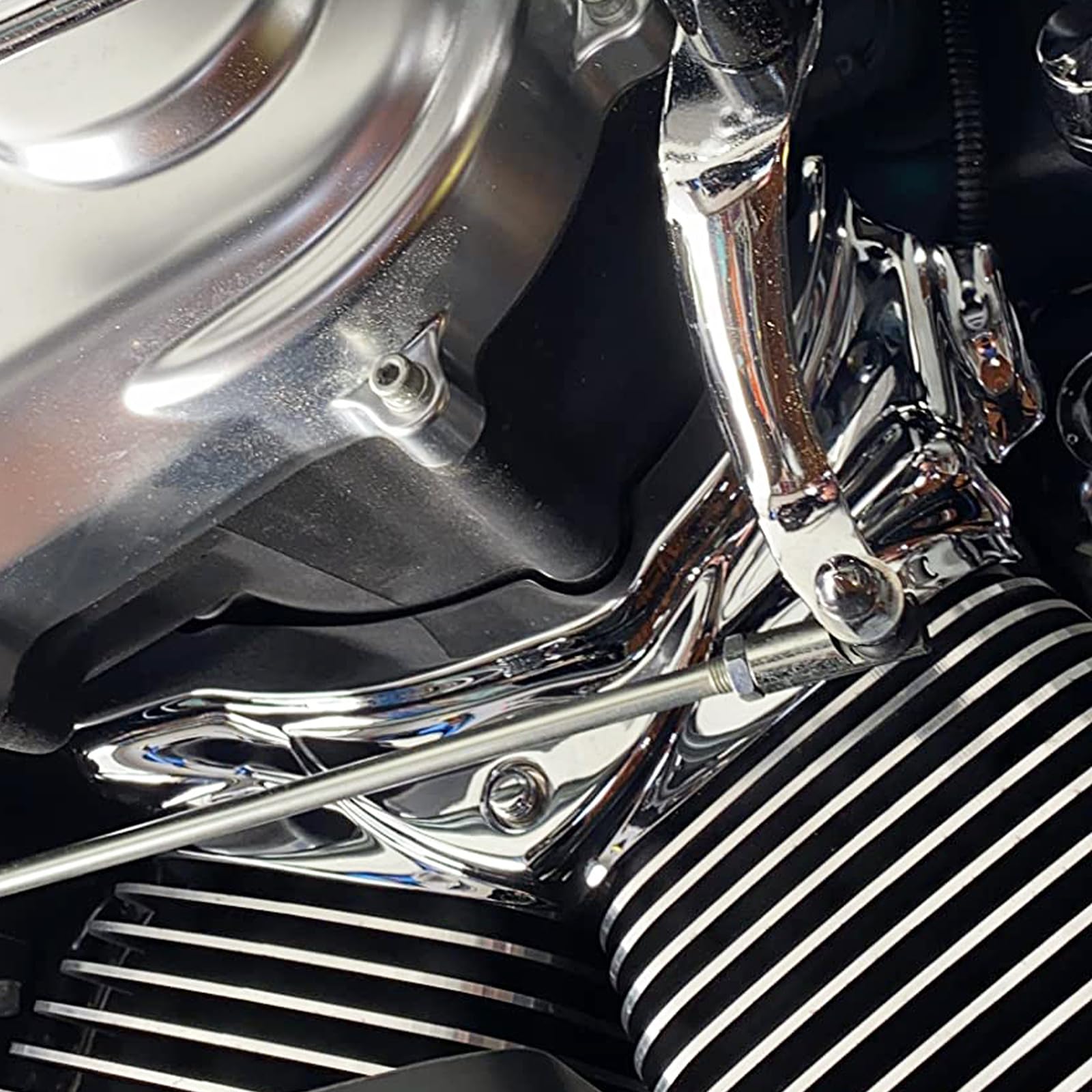 Hdbubalus Motorcycle Cylinder Base Side Covers Fit For Harley Touring Road King Road Street Electra Glide 2007-2016 Dyna Fat Bob Low Rider Super Glide 2006-2017 Chrome