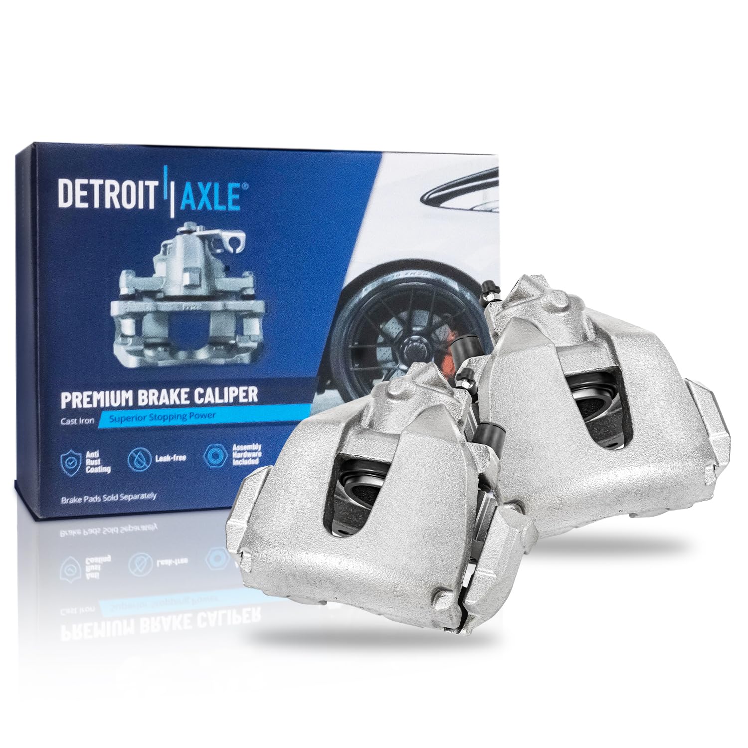 Detroit Axle - Pair Front Brake Calipers for 2012-2018 Ford Focus, 2013-2018 C-Max, 2013 Escape, Brake Calipers w/Brackets Repla