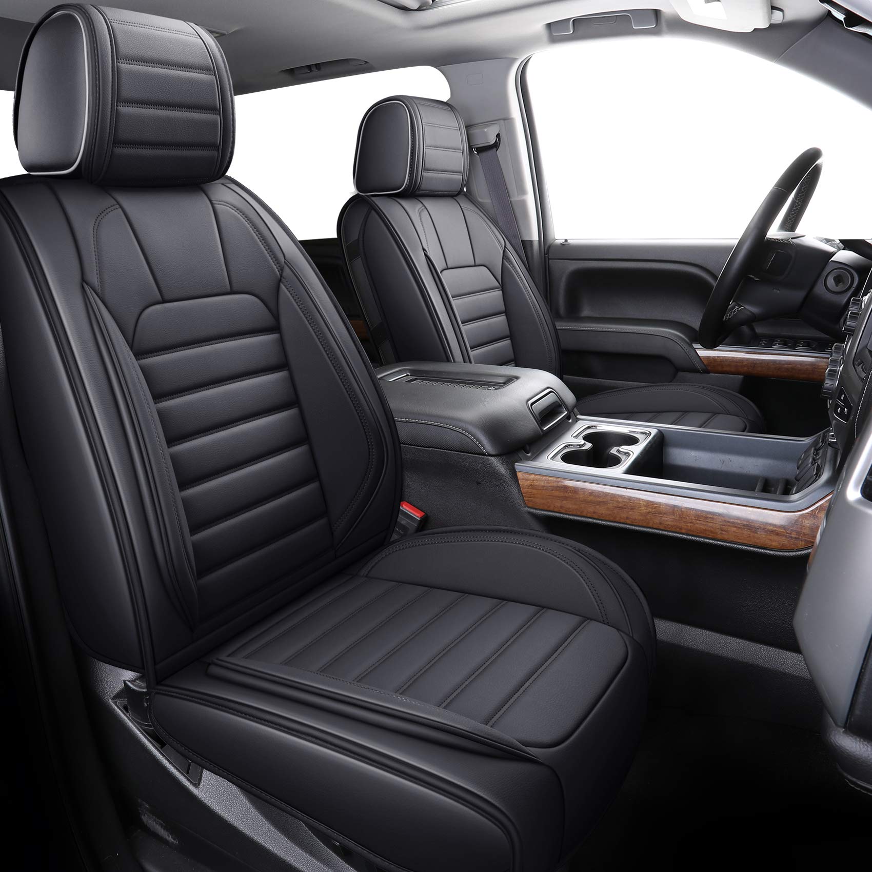 Yiertai For Chevy Chevrolet Silverado Gmc Sierra Car Seat Covers Fit 2007-2023 2024 2025 1500/2500/3500Hd Truck Waterproof Leath