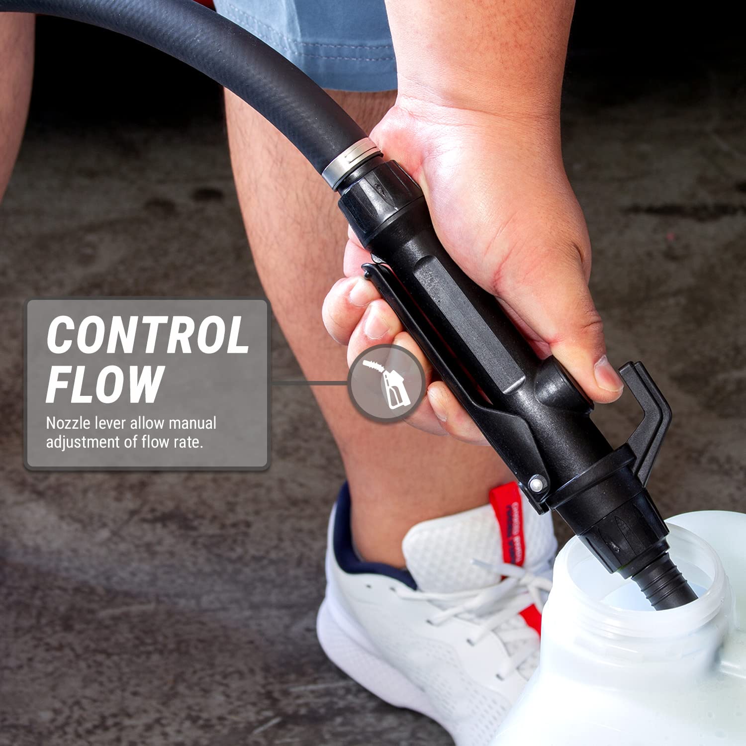 TERA PUMP TREDRUME-CH-M Telescopic Chemical Pump - Electric 55 Gal Drum Barrel Pump with Flow Meter/Ethanol/Methanol/DEF/Water (