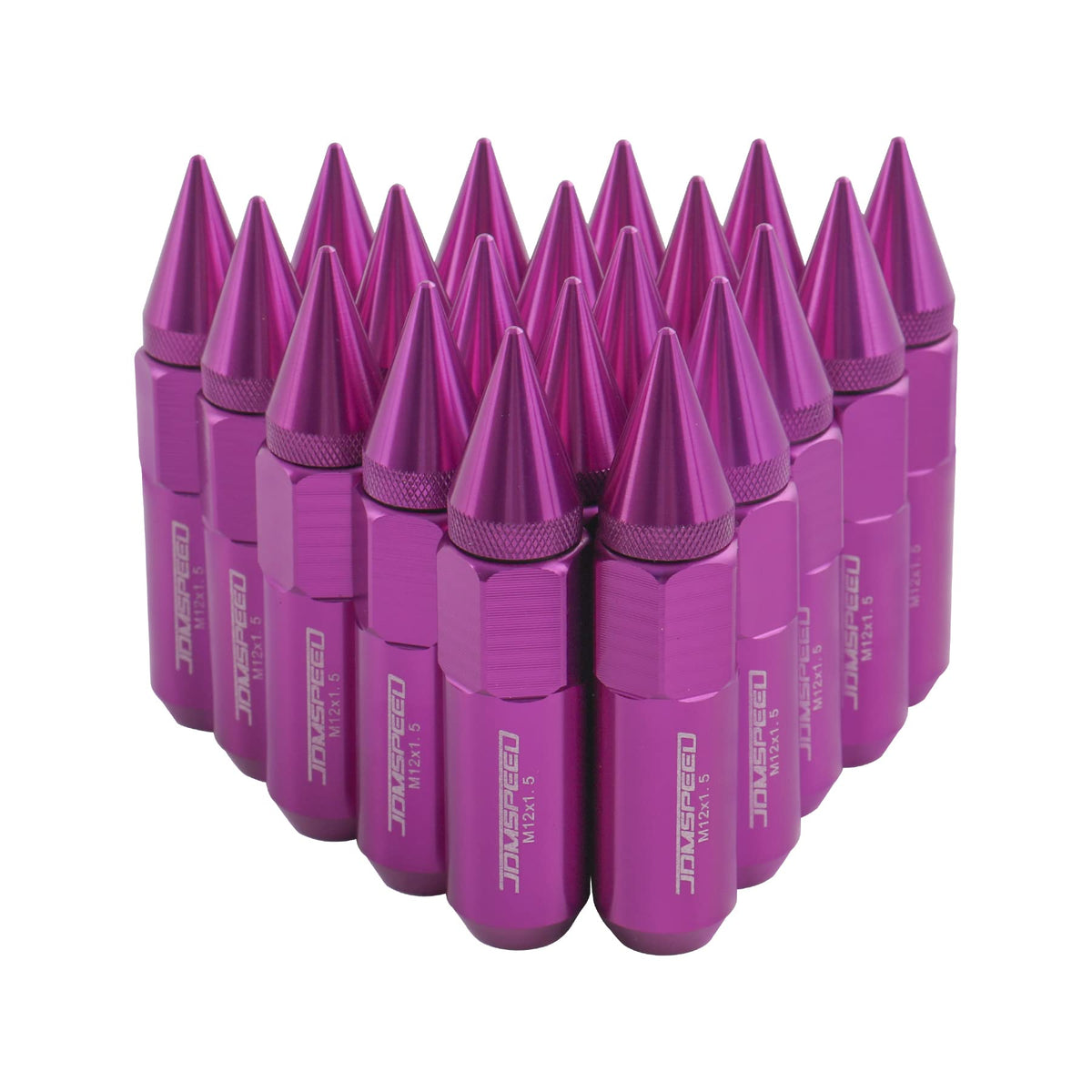 Jdmspeed New Purple 20Pcs M12X15 Cap Spiked Extended Tuner 60Mm Aluminum Wheels Rims Lug Nuts