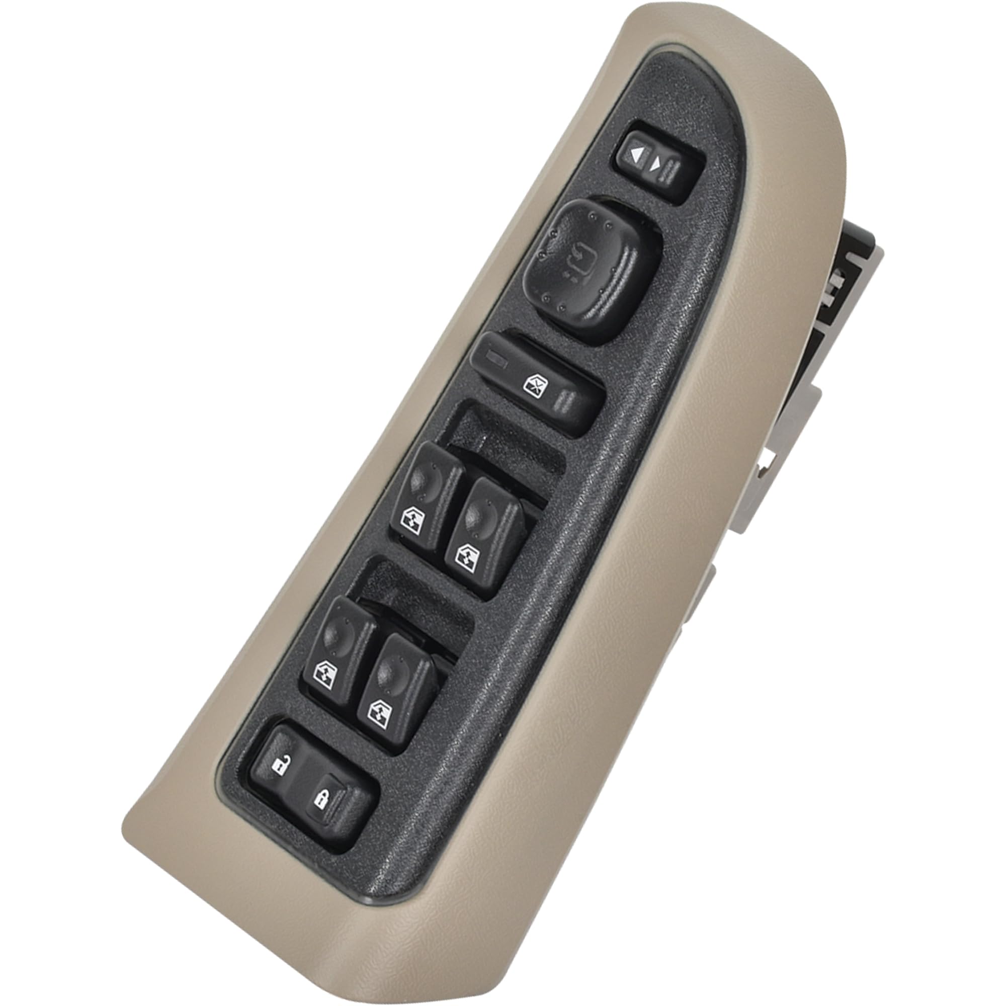 ASOPARTS 15883320 Front Driver Side Door Lock and Power Window Switch & Tan Bezel Assembly Fit for 2003-2007 Chevy Avalanche Sil