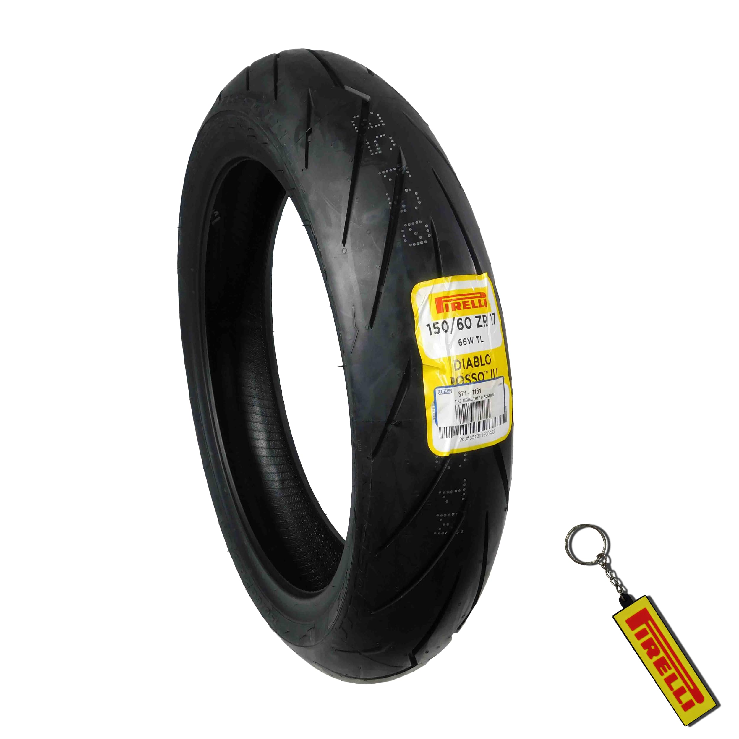 Pirelli Diablo Rosso Iii 150/60-17 66W Rear Motorcycle Tire - High Performance, Durable, & Reliable Tire For Sport/Street Bikes W/Keychain