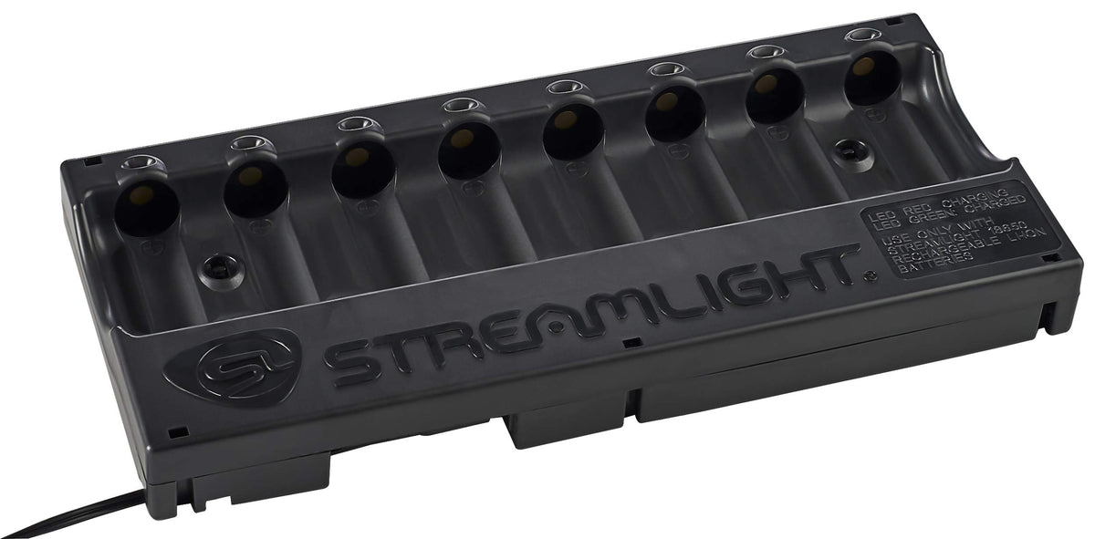 Streamlight 20221 Sl-B26 Protected Li-Ion Usb Rechargeable Battery Pack 120V/100V Ac 8-Unit Bank Charger, Black
