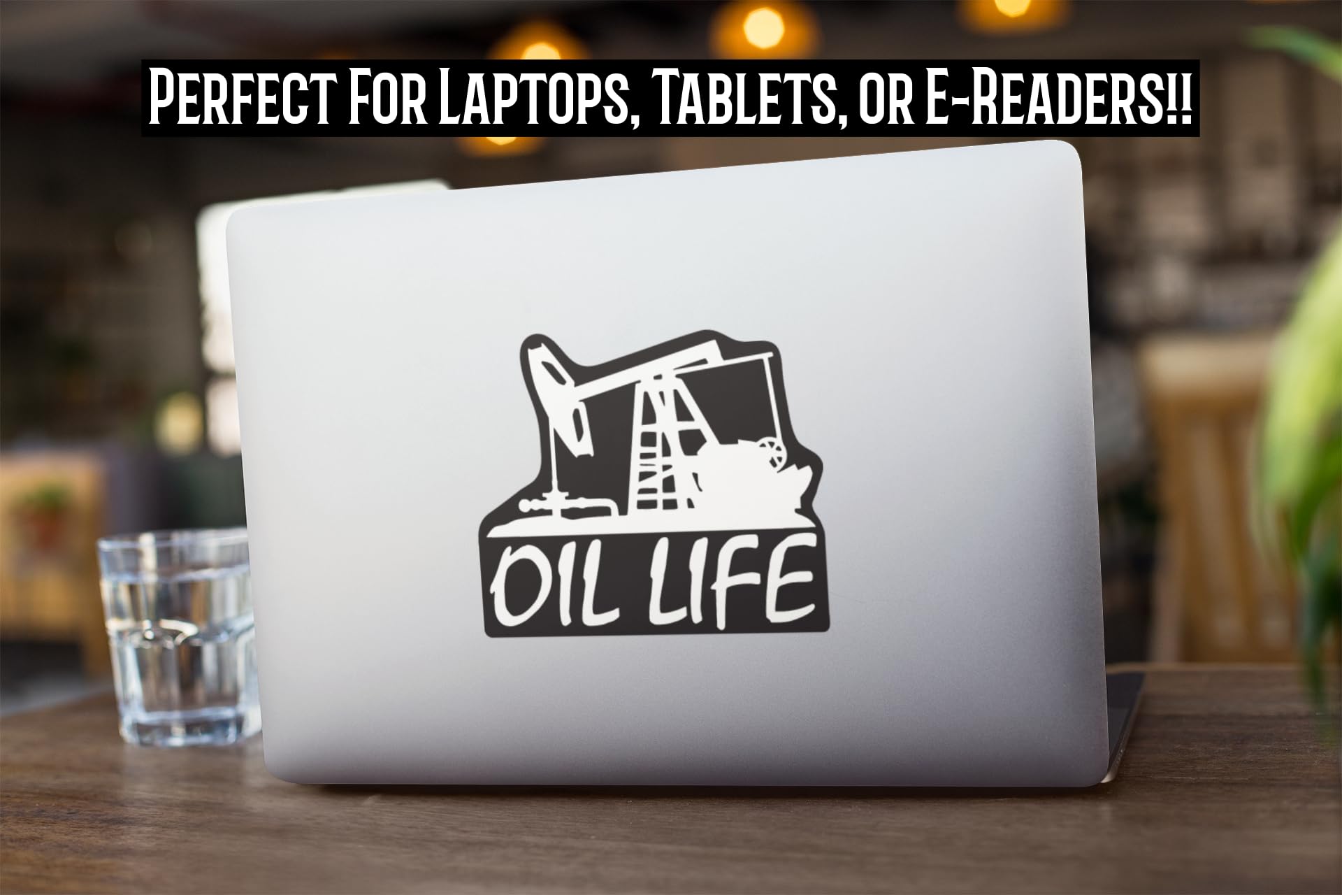 Oil Life Rig Vinyl Decal Sticker | Cars Trucks Vans SUVs Windows Walls Cups Laptops | White with Black Background| 5.5 Inch | KCD2397