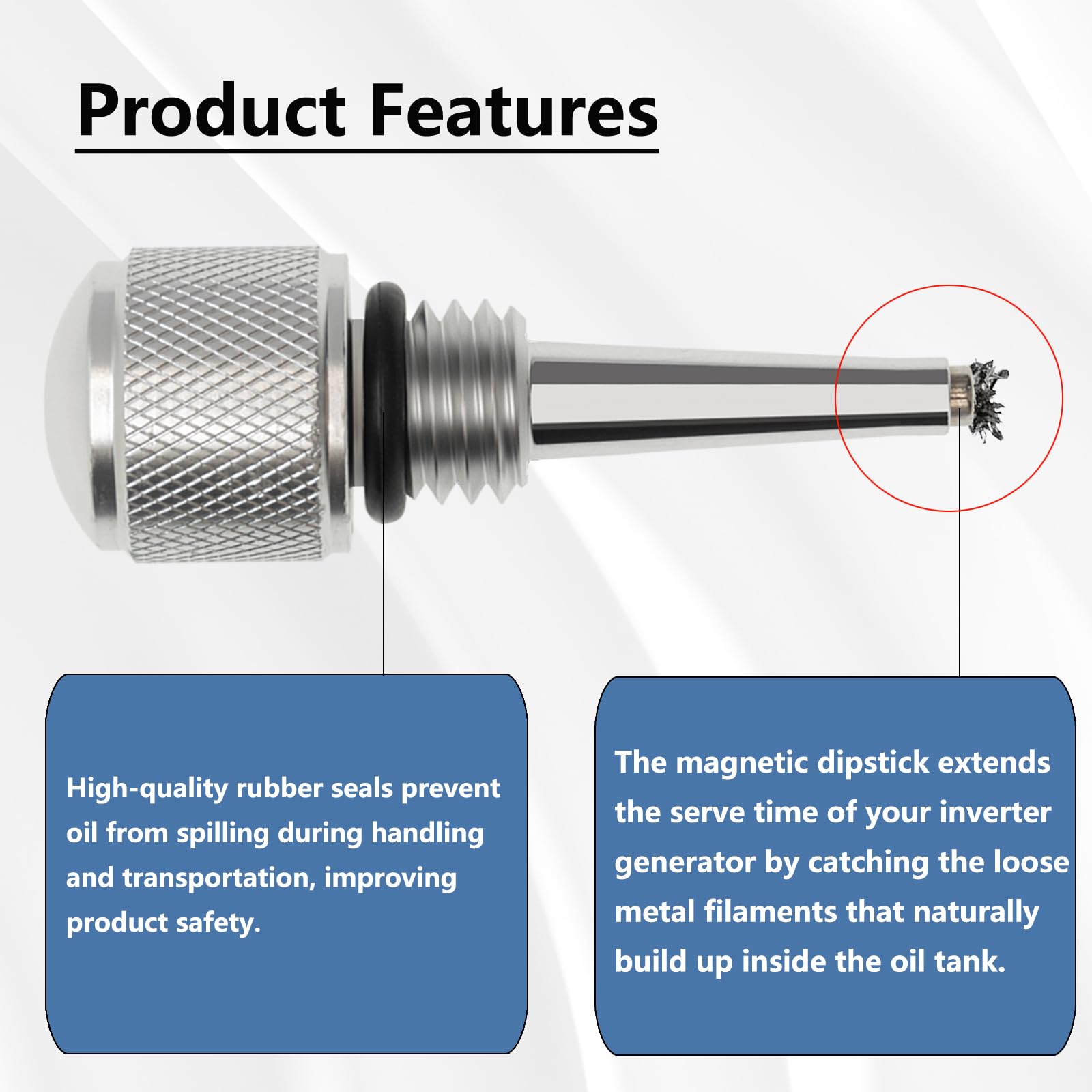 QHDSGZS Set of 3 Replacement for 55201 Magnetic Oil Dipstick for Inverter Generator with O Ring,Compatible with Predator/Wen/Yam