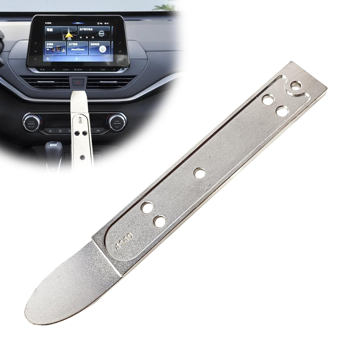 4140 Pry Tool Stainless Steel Pry Bar Trim Removal Tool, Car Trim Removal Tool, Pocket Mini Pry Bar, Auto Trim Removal Kit Tool 