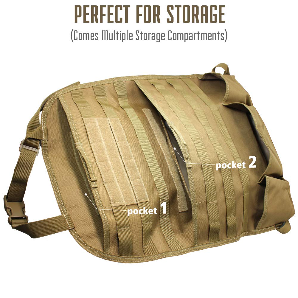 Wynex Tactical Car Seat Back Organizer, Molle Panel Back Seat Protector, Universal Vehicle Seat Cover For Molle Pouches And Trav