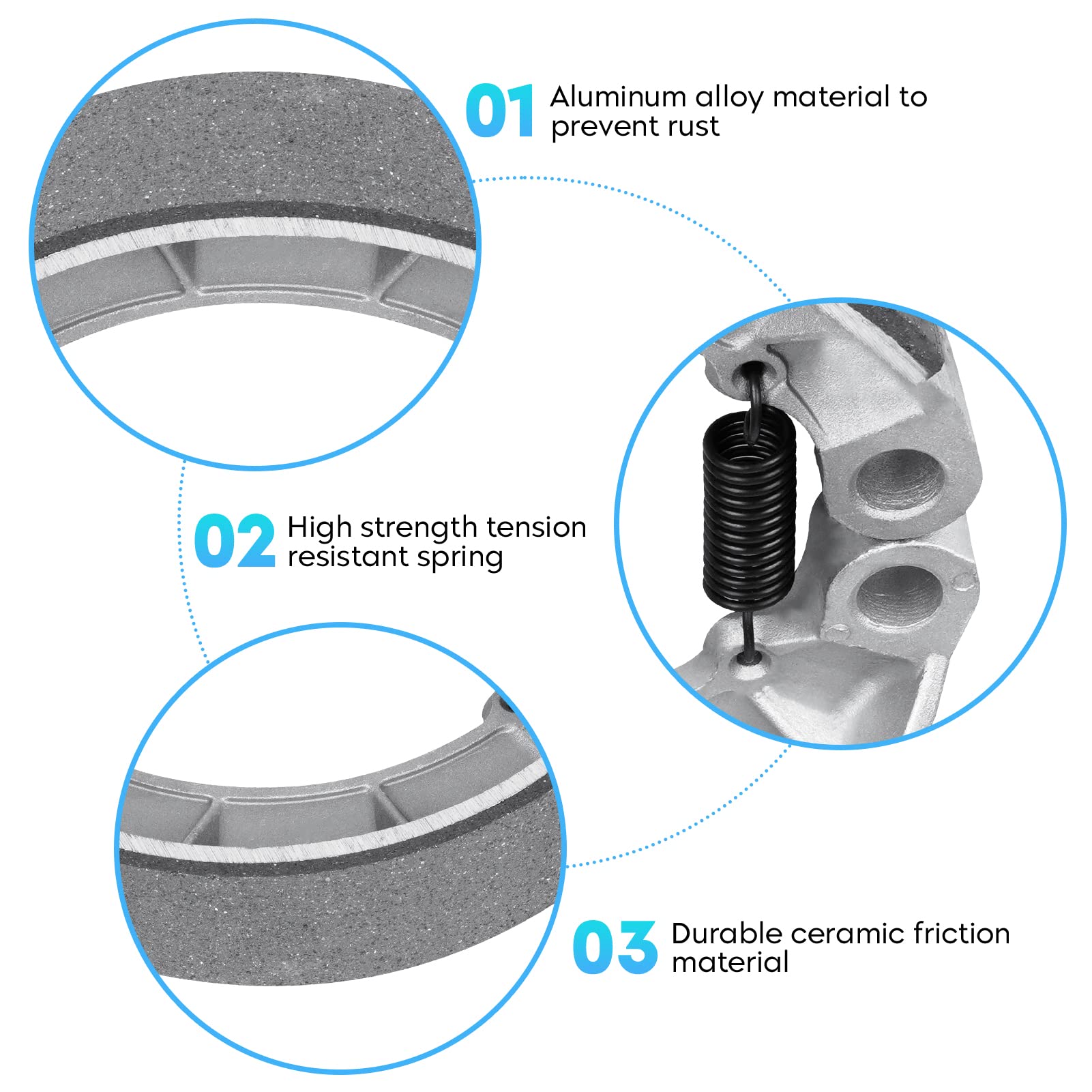 Front Brake Pads Rear Brakes Shoes for Honda Rubicon 500 TRX500 FA/FAA 2005-2014, FGA GPScape 2005-2008, Foreman 500 2x4 4x4 FE