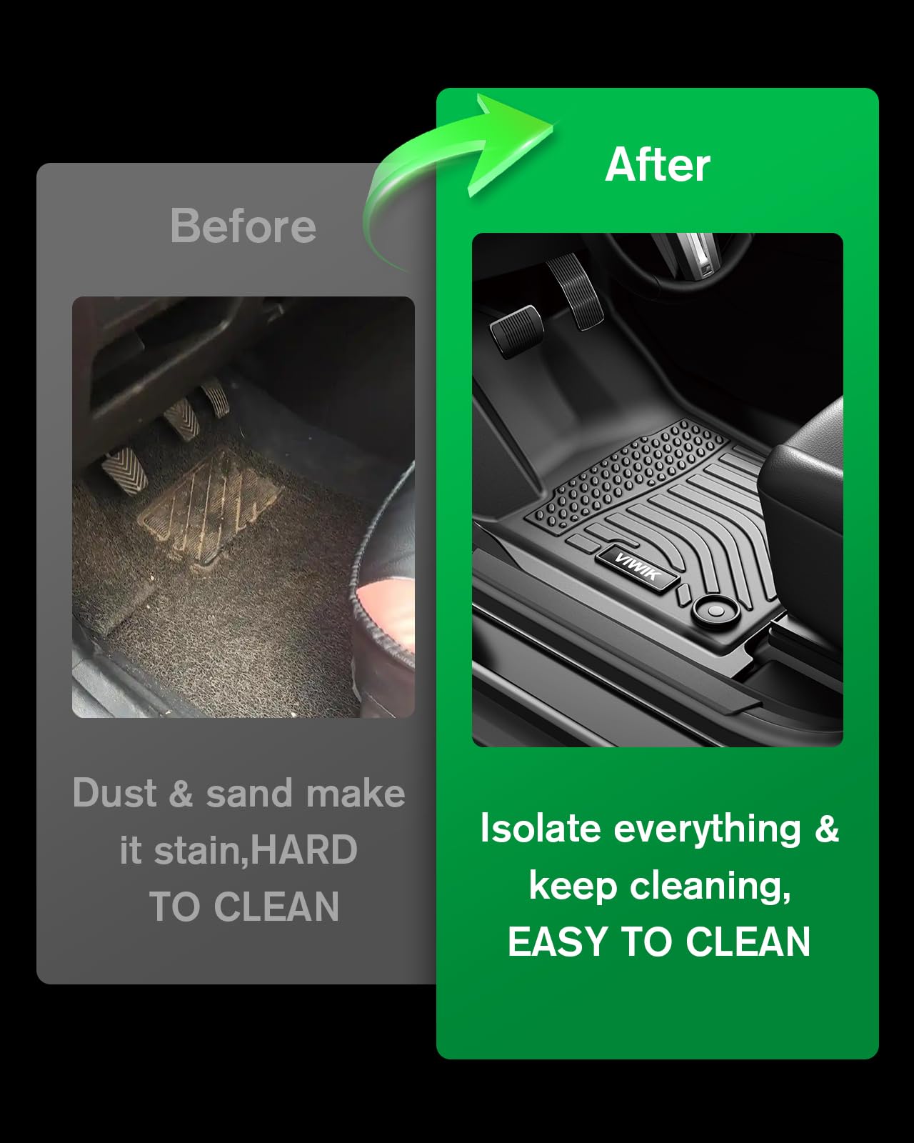 Viwik Car Floor Mats For Hyundai Tucson 2022 2023 2024 Gasoline, Tpe Rubber Car Mats All Weather Custom Floor Liners For 2022-20