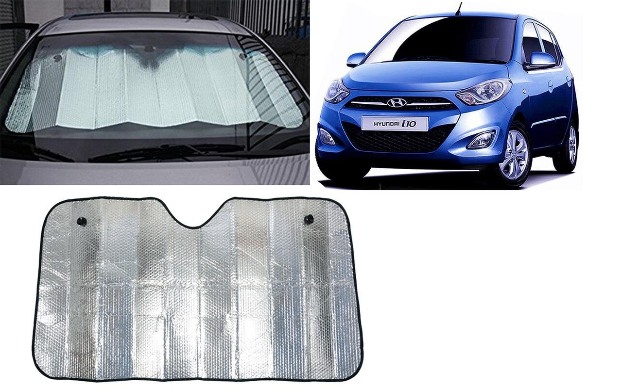 Auto Pearl Collapsible Mesh Foldable Auto Front/Rear Window Silver Sun Shade Car Windshield, 130 * 60Cm for I10 Type2