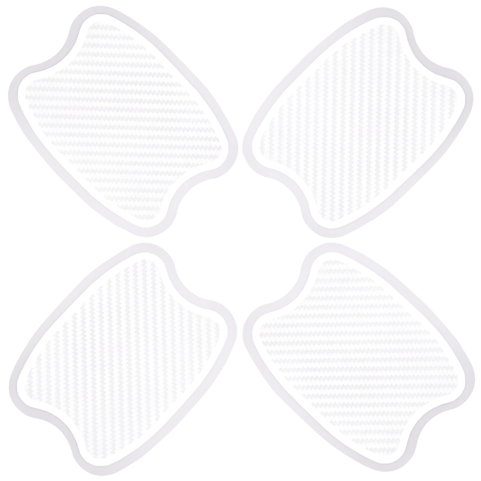 Worcas 4Pcs Universal 3D Carbon Fiber Car Door Handle Paint Scratch Protector Sticker Auto Door Handle Cups Protective Pad(S)