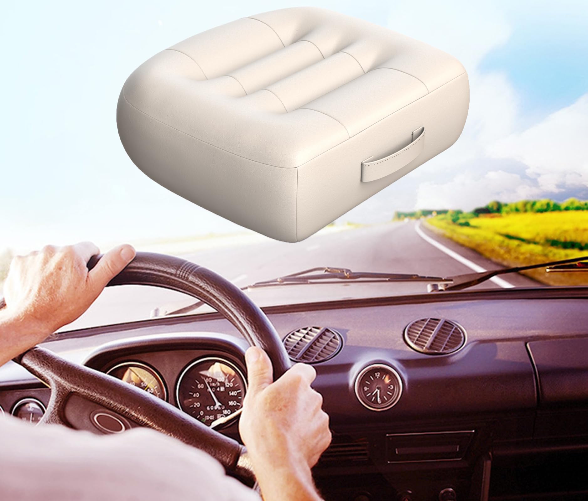 Adult Car Booster Seat Cushion/office chair cushion with Carry Handle Angle Lift Seat Cushion Imitation PU breathable fabric Mor