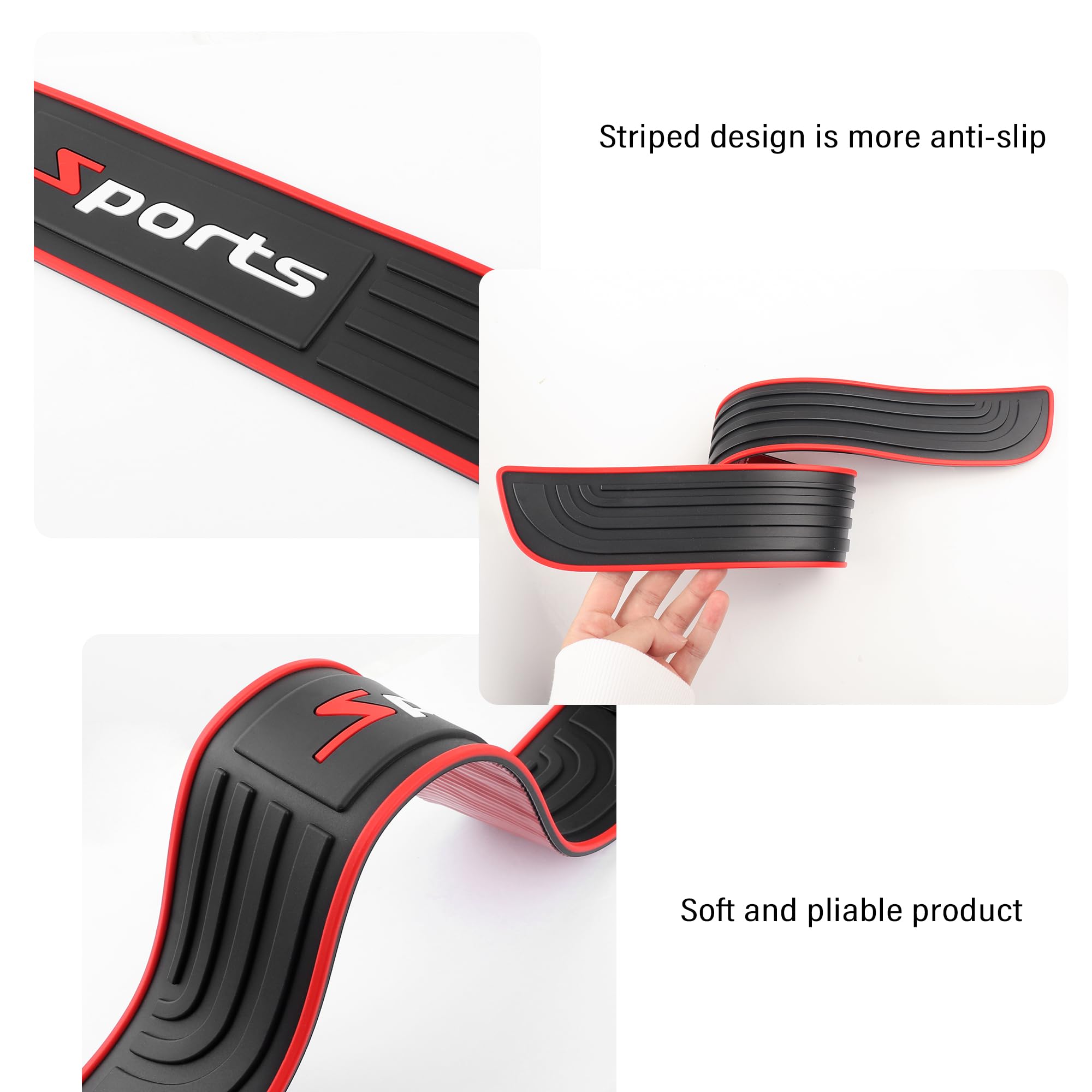 4PCS Car Door Sill Protector,Anti-Scratch Rubber Car Door Protector Edge Guards for Door Steps,Universal Automotive Exterior Acc