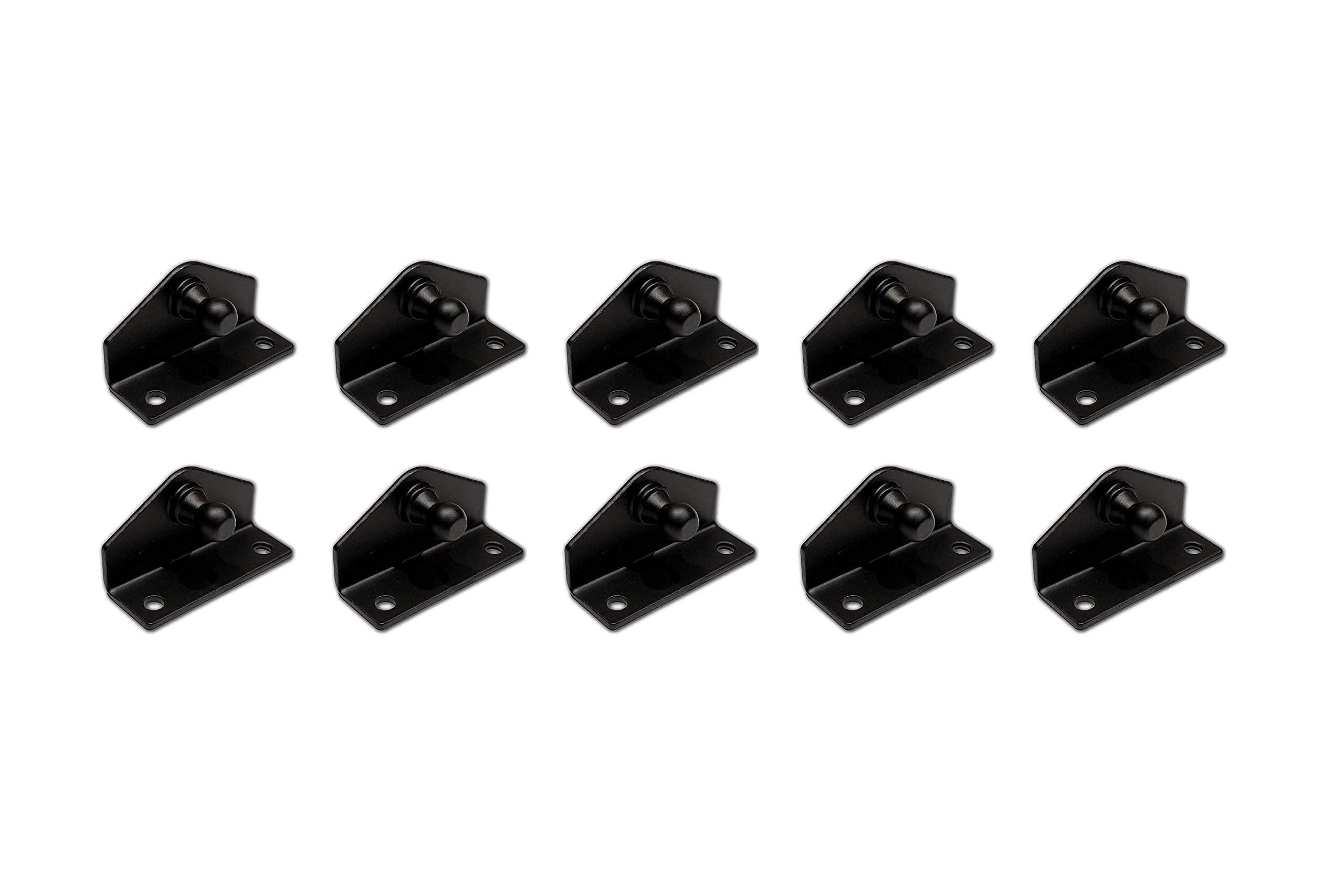 10mm Ball-Stud Brackets (10 Pack) (2L x 0.75W x 1.125H) - Black Powder-Coating over Zinc-Plating - Gas Strut Lift Support 