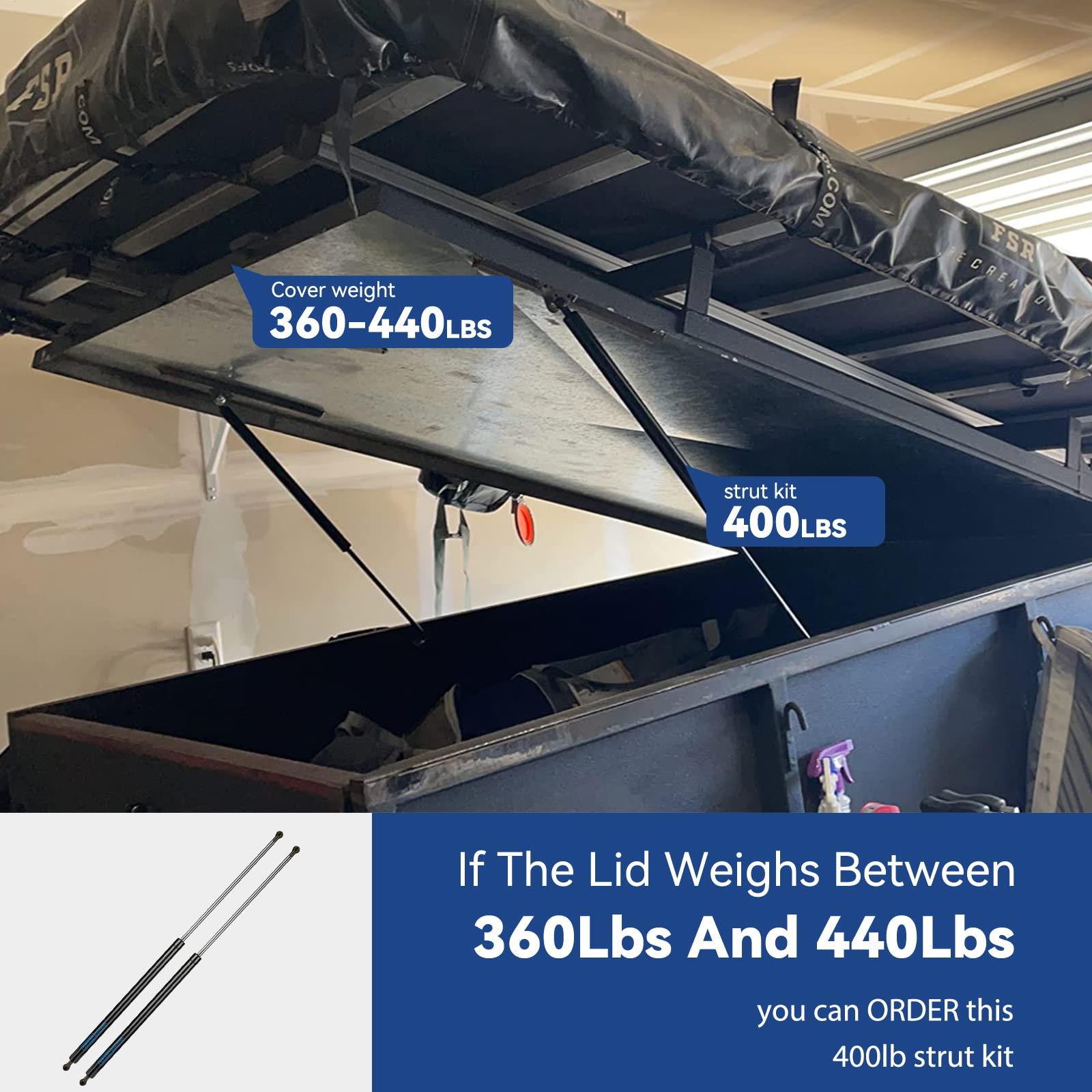 Arana Sf280M400 28 Inch 400Lb Gas Struts Spring Shocks 28 Inch 1335N Lift Support For Super Heavy-Duty Sled Trailer Snowmobile T