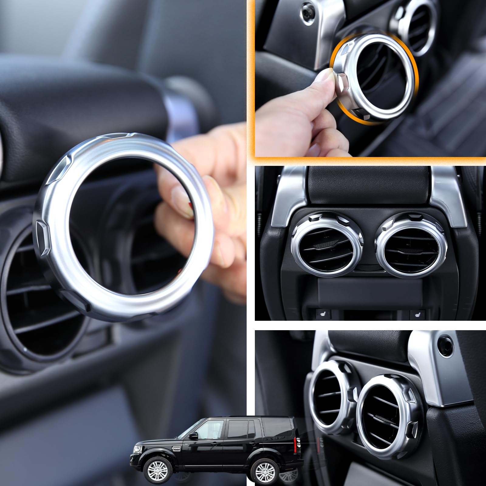 Llkuang Rear Armrest Air Vent Outlet Cover Ring For Land Rover Discovery 3 Discovery 4 Lr3 Lr4, Range Rover Sport 2005-2013