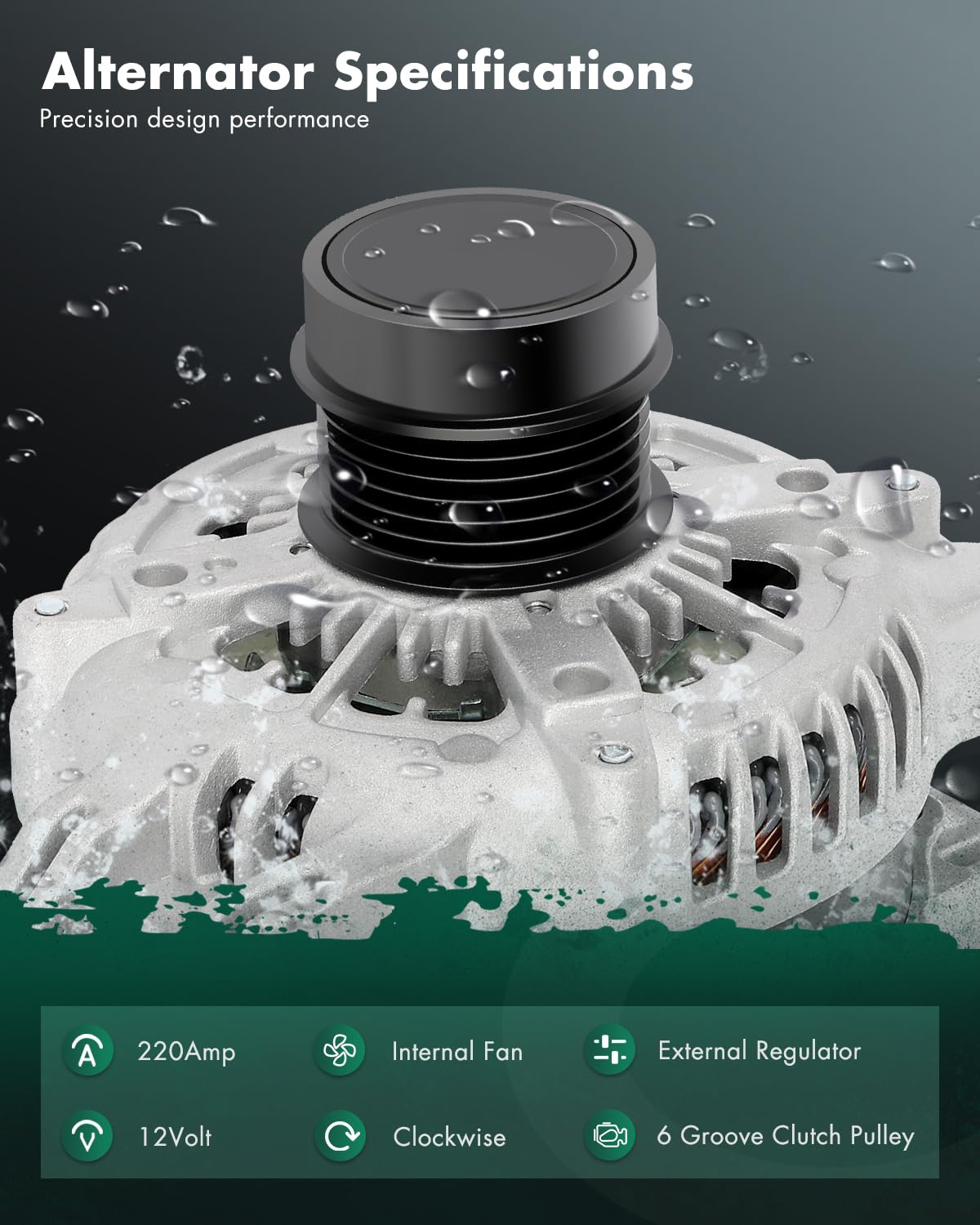 SCITOO Alternator 11592 Fit for Dodge Charger 3.6L 2011-2016, for Dodge For Durango 3.6L 2011-2015, for Jeep Grand For Cherokee