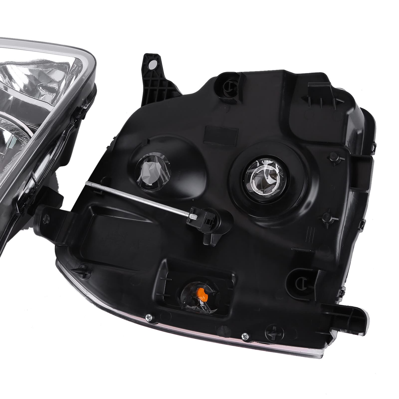 Slakerbe Headlight Assembly, Compatible With 2007-2014Yukon 1 Pair Left Right Headlamp Head Lamp Assembly Chrome Housing Clear Lens Headlight Driver And Passenger Side