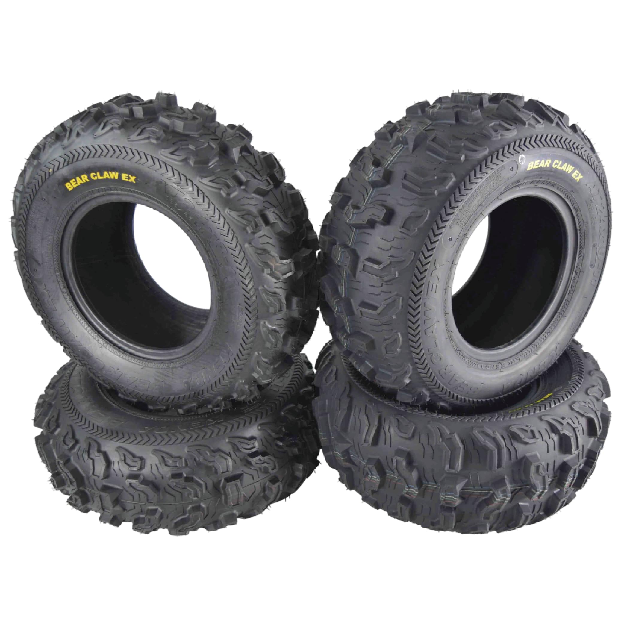 Kenda Bearclaw Ex K573-24X8-11 Front & 24X10-11 Rear Tires For All Terrain (Atv), Utv, And Side By Side (Sxs) Vehicles - 6-Ply -