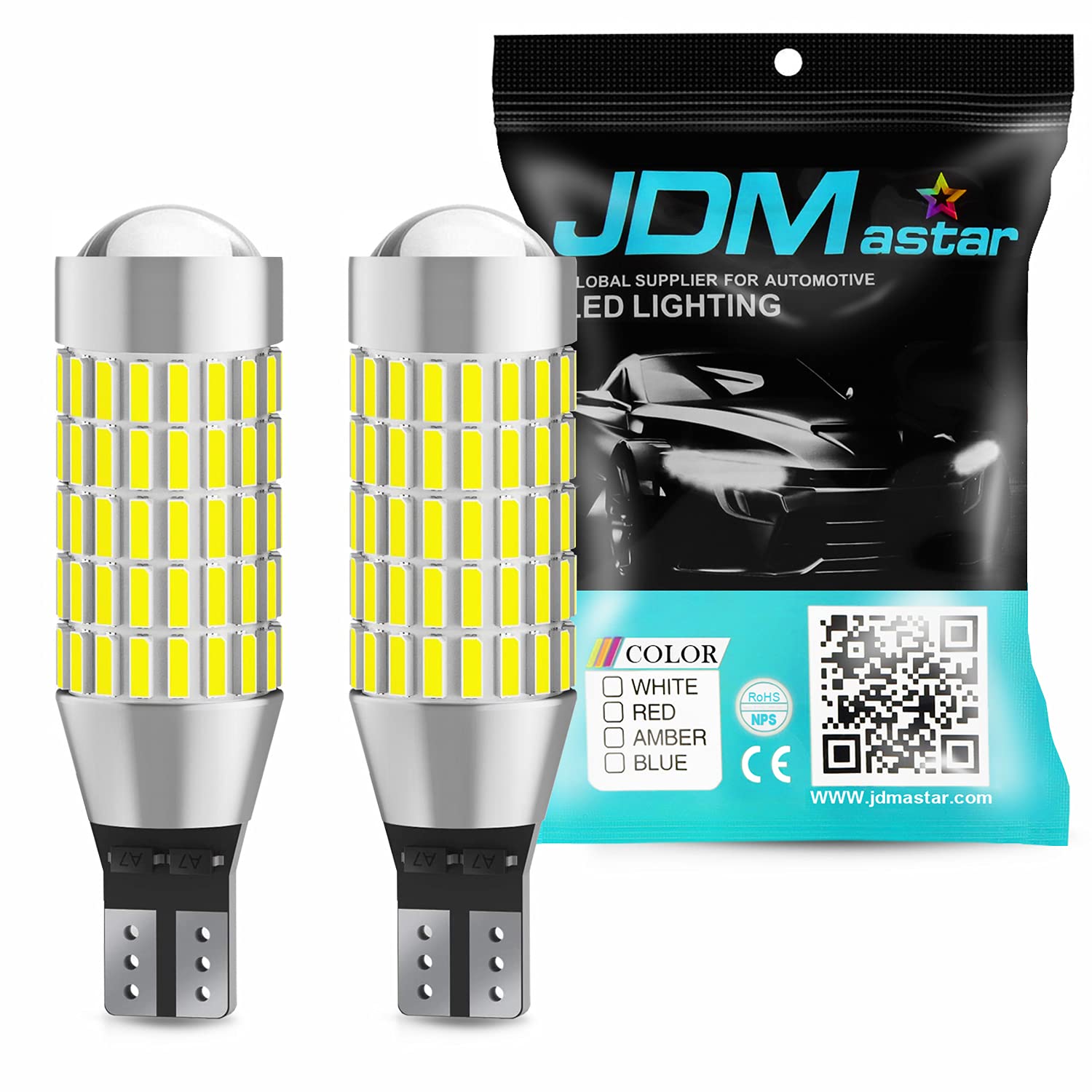 Jdm Astar Extremely Bright 2000 Lumens 360-Degree Shine 921 912 90-Ex Chipsets Led Bulbs For Backup Reverse Lights, Xenon White