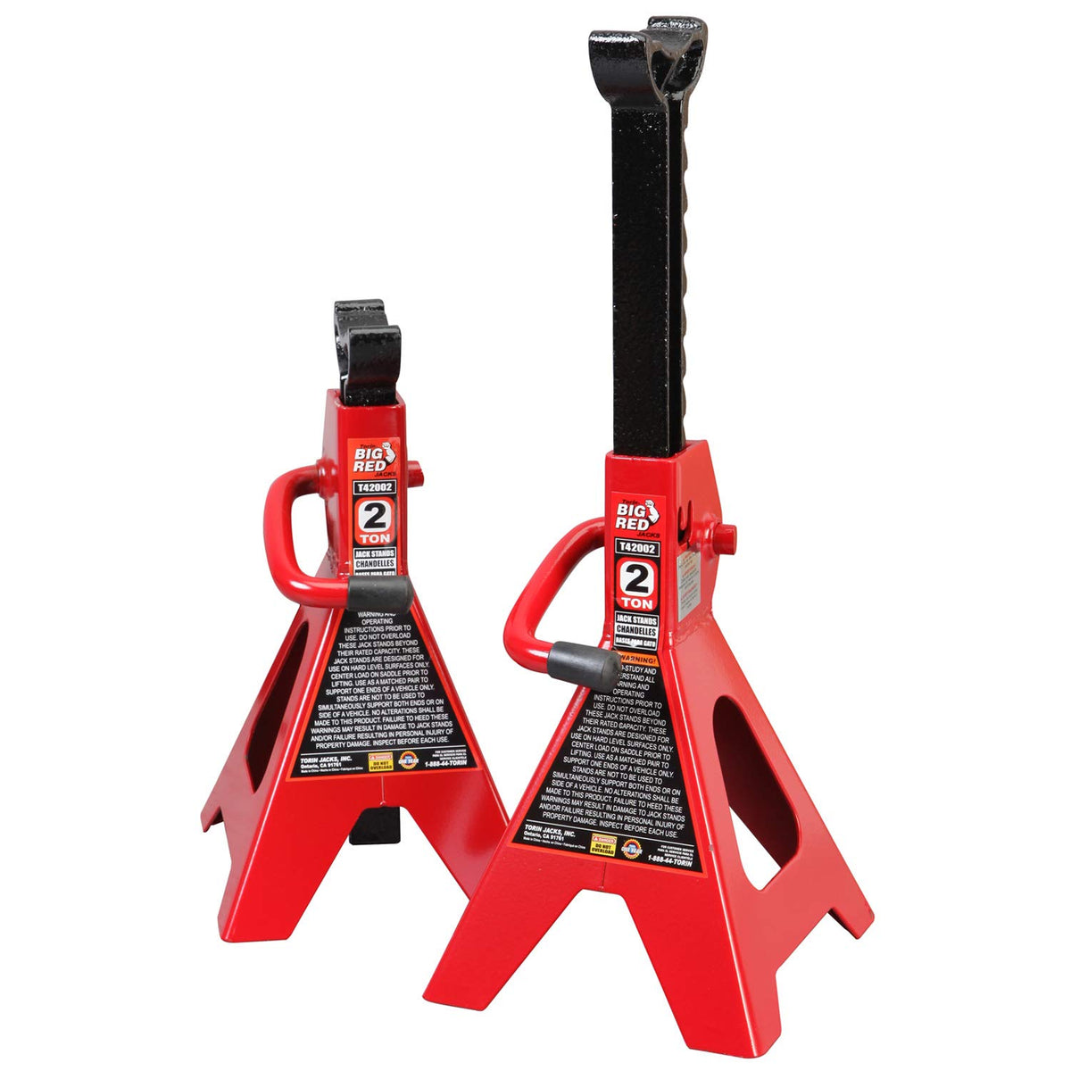 Big Red T42202 Torin Steel Jack Stands: 2 Ton (4,000 Lb) Capacity, Red, 1 Pair