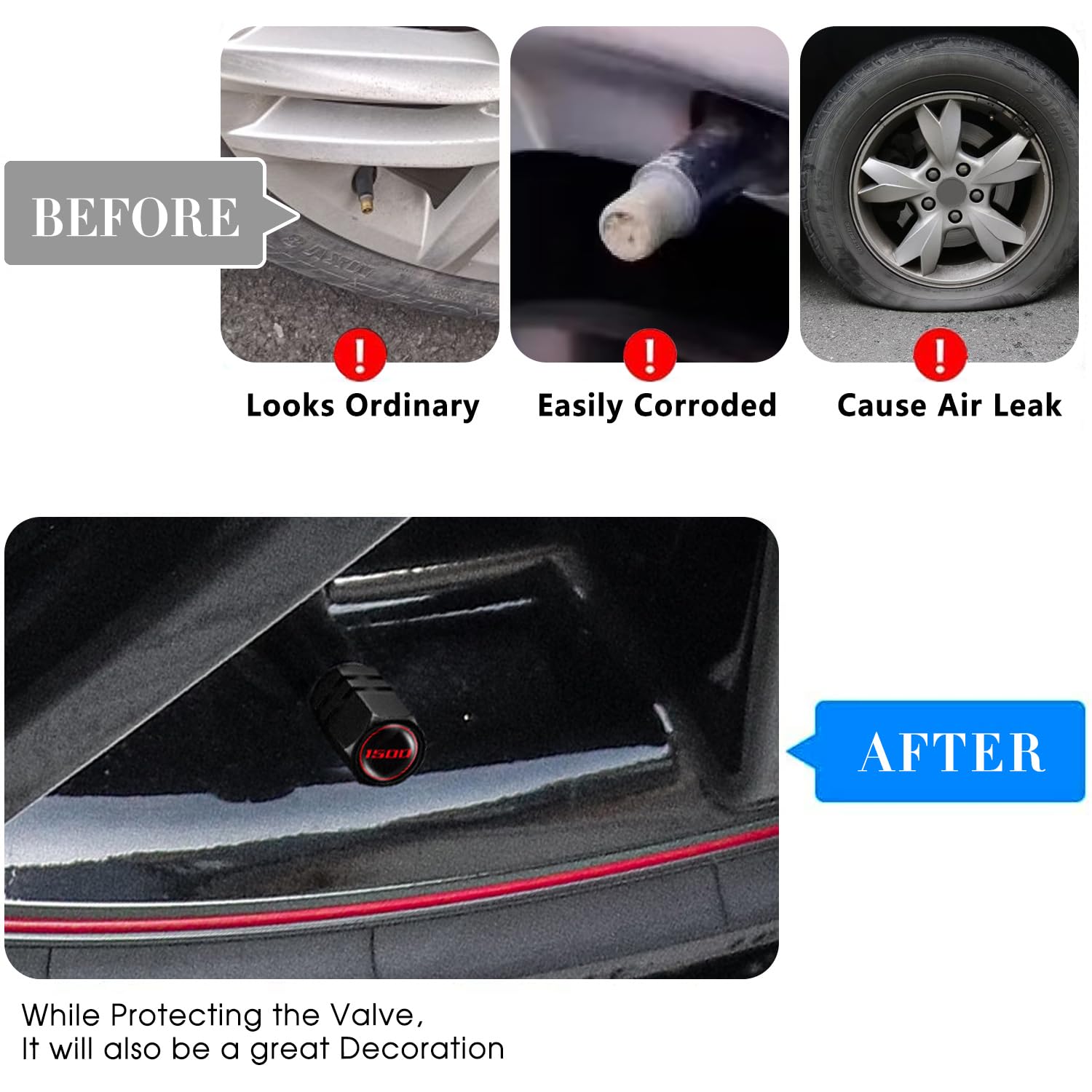 Annloysky 4Pcs Tire Valve Stem Caps Compatible With Chevy Camaro Rs Auto Accessories, Aluminum Tire Valve Cap Set, Corrosion Res