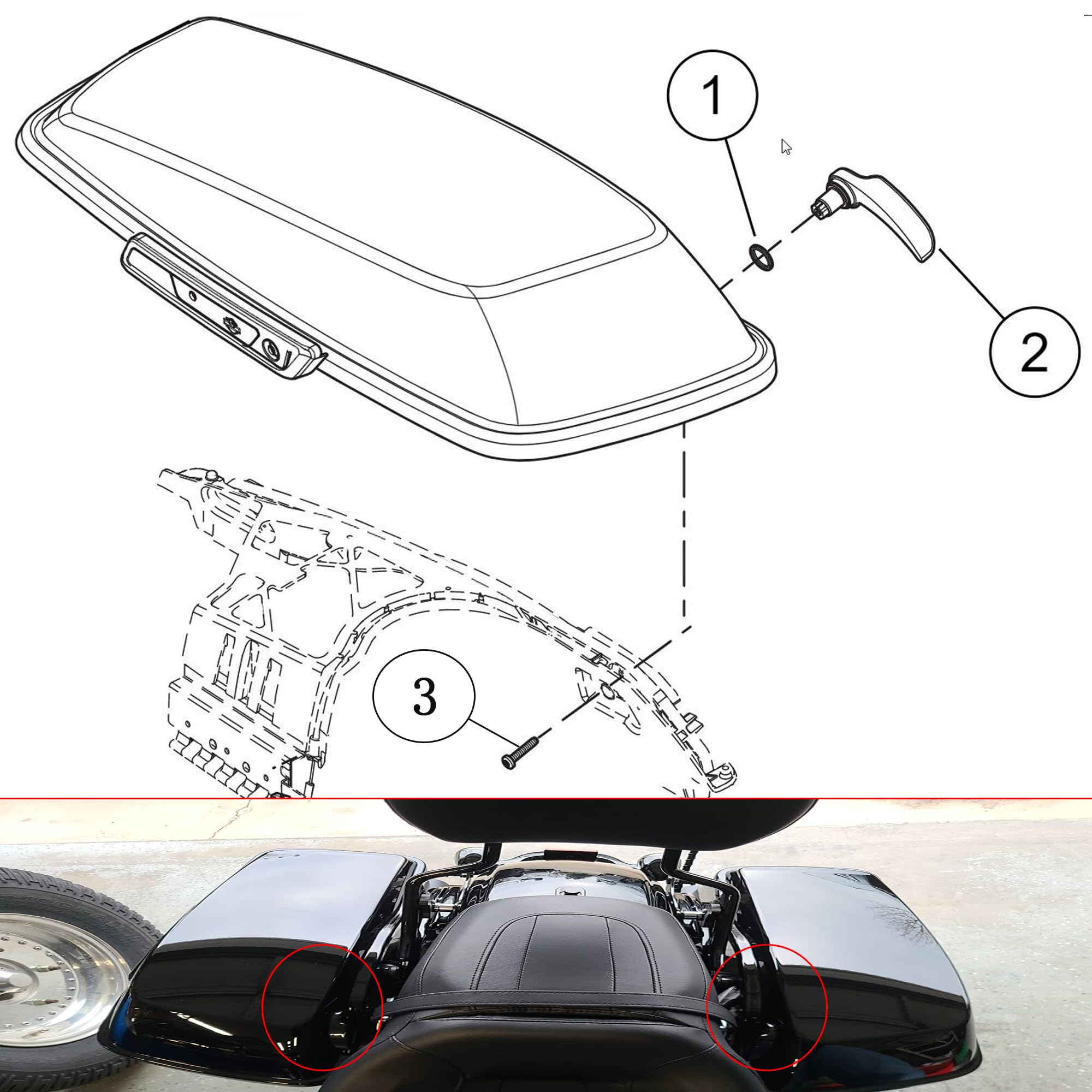Luckyslycyc Harley Saddlebag Latches - Perfect Fit, Easy Installation - Compatible For Harley Davidson Touring Street Glide Elec