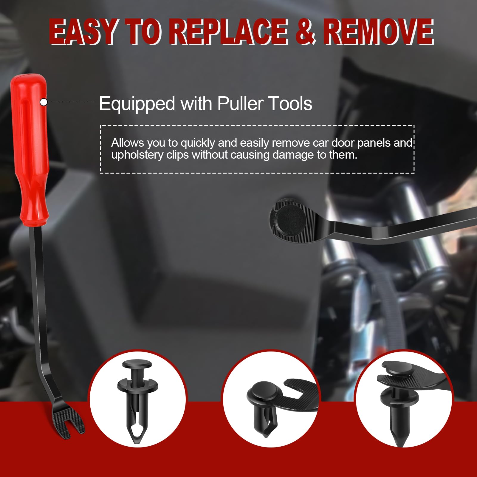 Moveland 200Pcs 8Mm Utv Atv Fender Push Clips With Fastener Removal Tool, Nylon Body Rivets Fasteners Clips Compatible With Pola