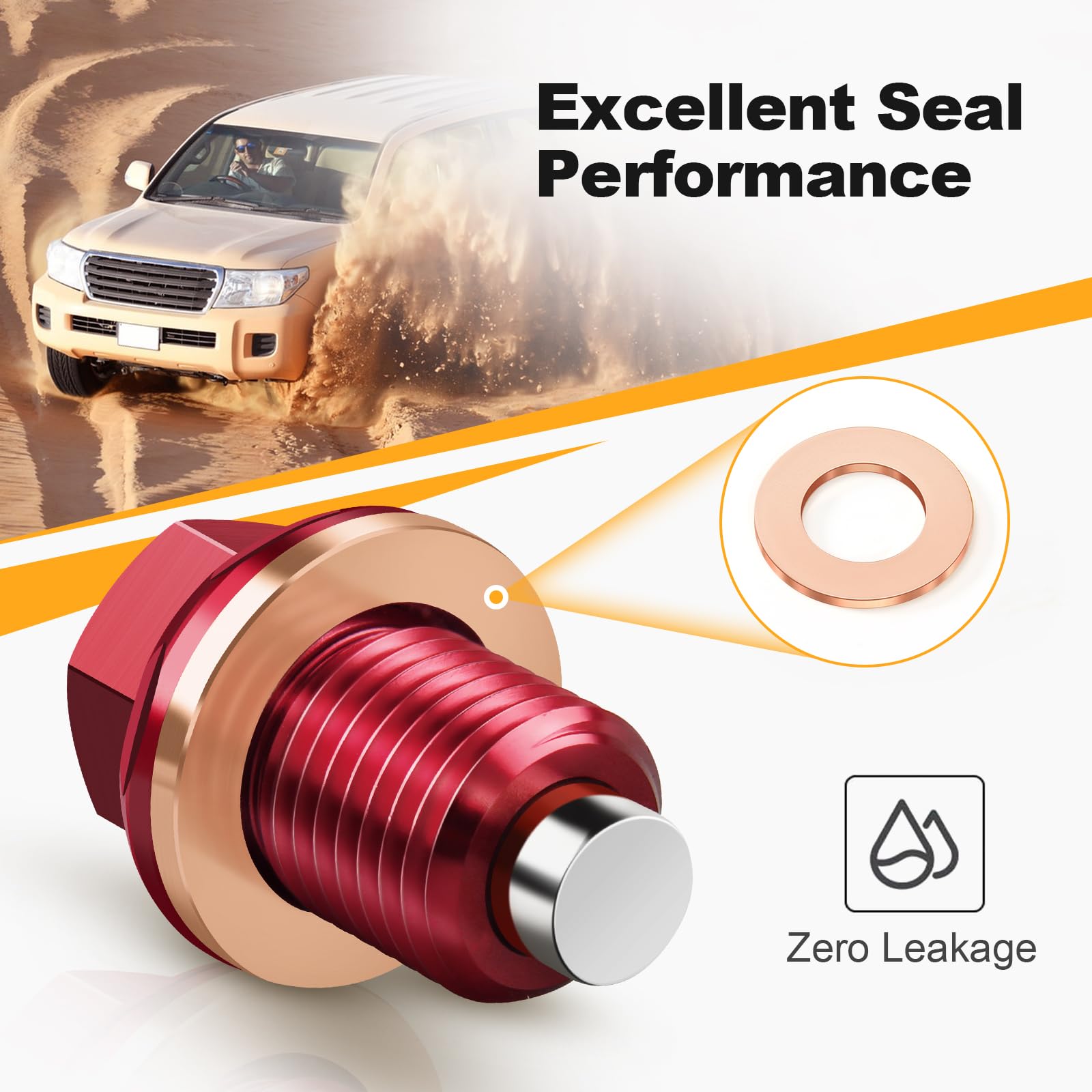 20Pcs M14 Annealing Red Copper Oil Drain Plug Crush Washers Gasket Seal Ring