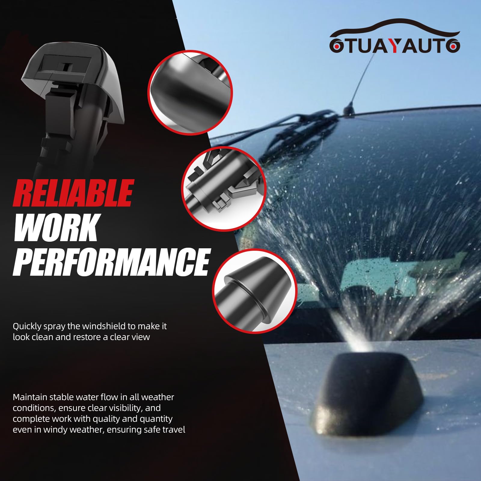 Otuayauto Front Windshield Washer Nozzles - Replacement For Chrysler, Dodge, Jeep, Ram - Replaces Oem #: 4805742Ab, 4805742Ac. 5