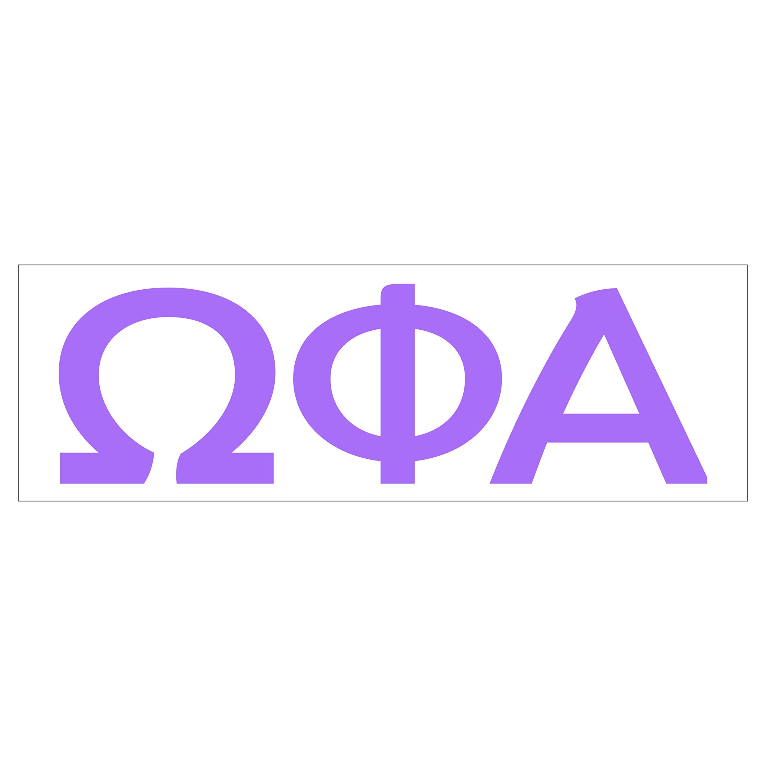 Pro-Graphx Omega Phi Alpha Greek Sorority Sticker Decal, 2.5 Inches Tall, Lilac