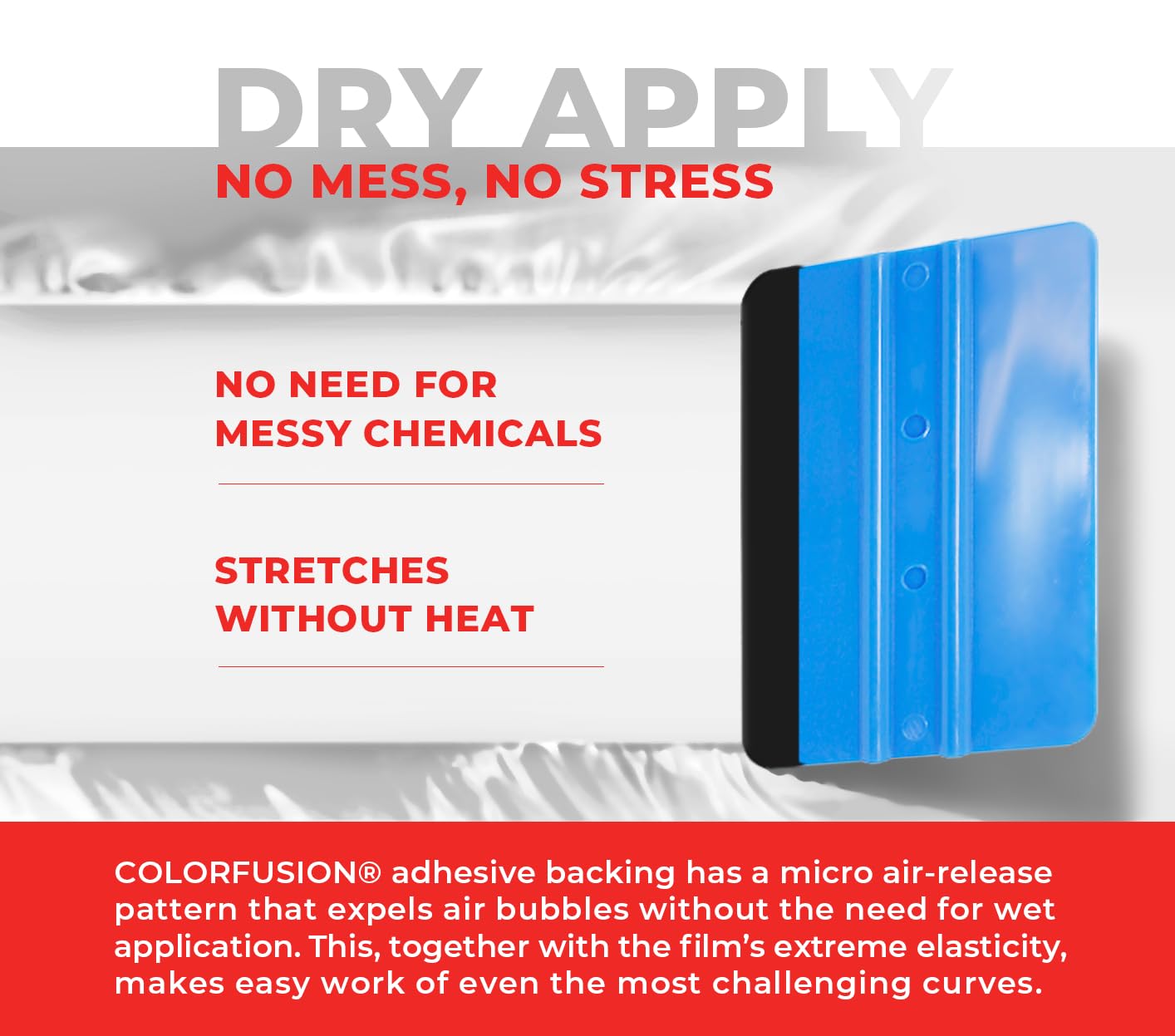 Colorfusion Ppf By Vvivid, Gloss Polar White Dry Apply Ppf Vinyl Car Wrap Roll 10Ft X 5Ft