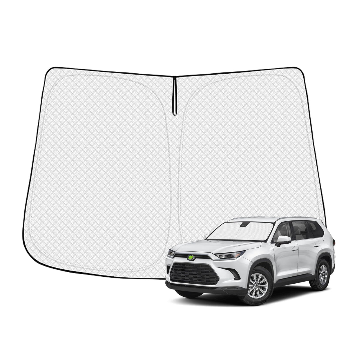 Canvcle Windshield Sun Shade For 2024-2025 Toyota Grand Highlander Accessories Thicken 6-Layer Front Window Sunshade Cover Sun V