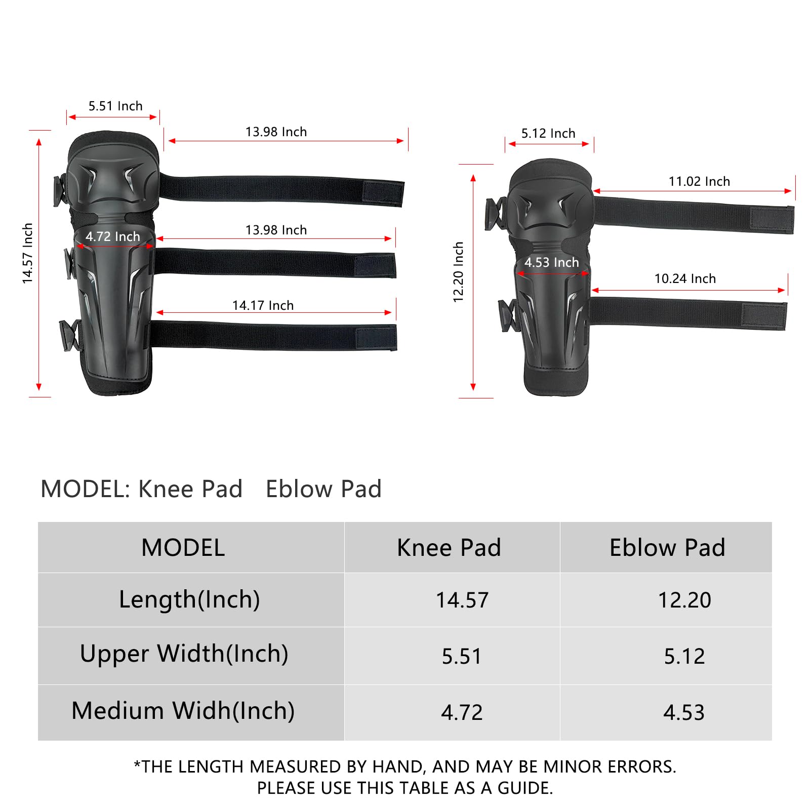 AIDY-PRO Motocross Knee Pads Motorcycle Elbow Pads, Adjustable Motorcycle Elbow Guards Leg Armor Protection, Crashproof Motocros