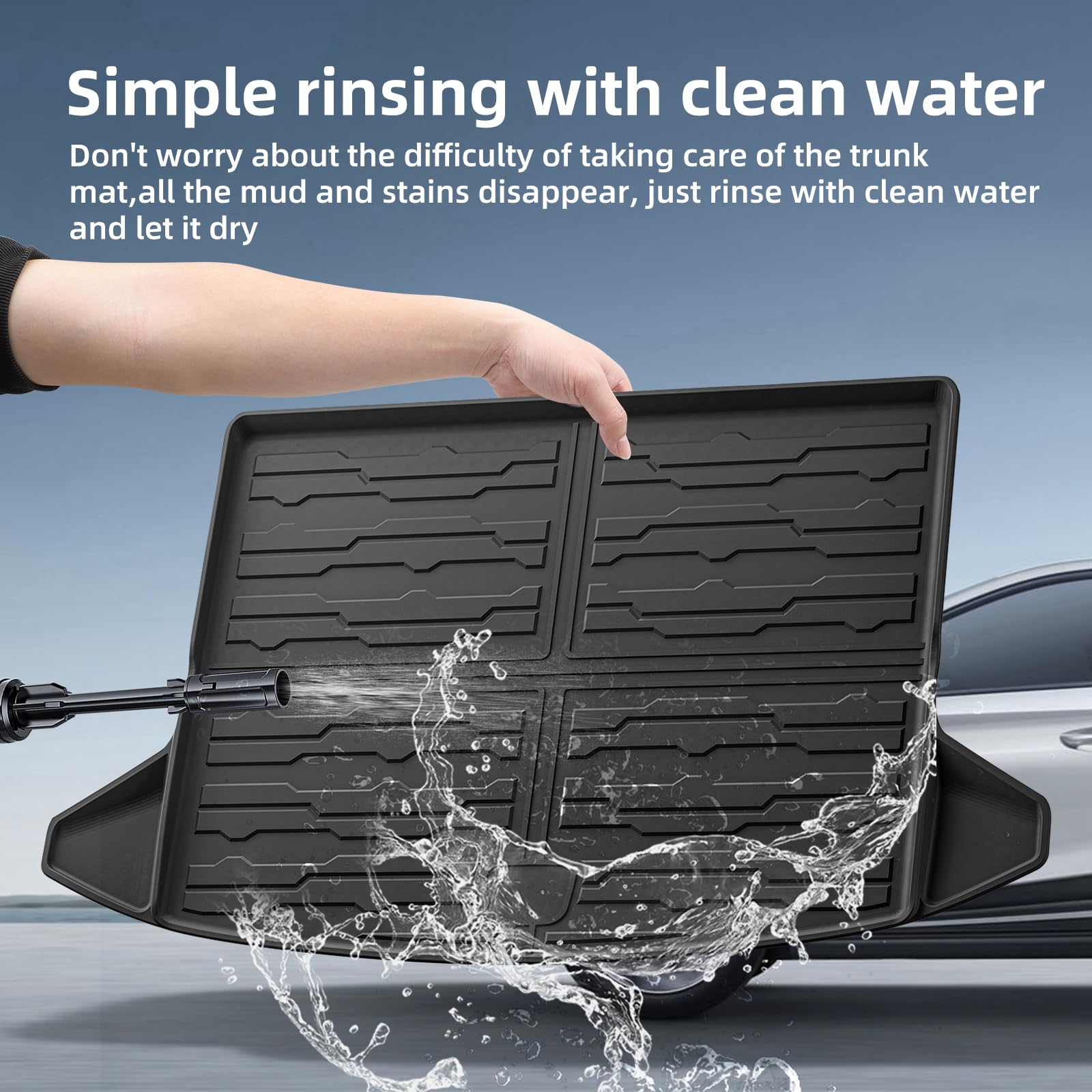 Smabee Fit For 2024 2025 Chevrolet Chevy Blazer Ev & Honda Prologue Cargo Liner All Weather Trunk Mat For Blazer Ev Prologue 2025 Accessories Tpe Protective Pad All Season Cargo Mat Interior Black