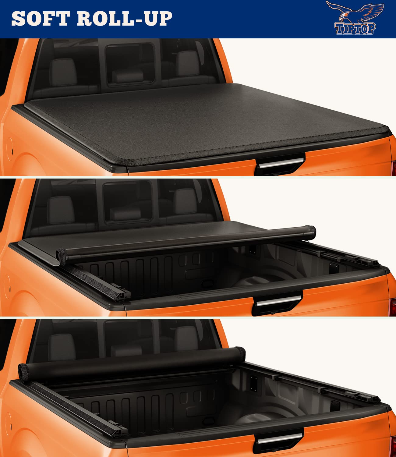 Tiptop Soft Roll-Up Tonneau Cover Truck Bed For 2015-2022 Colorado/Canyon 5.2Ft Bed (61.7'') | Tp1 |