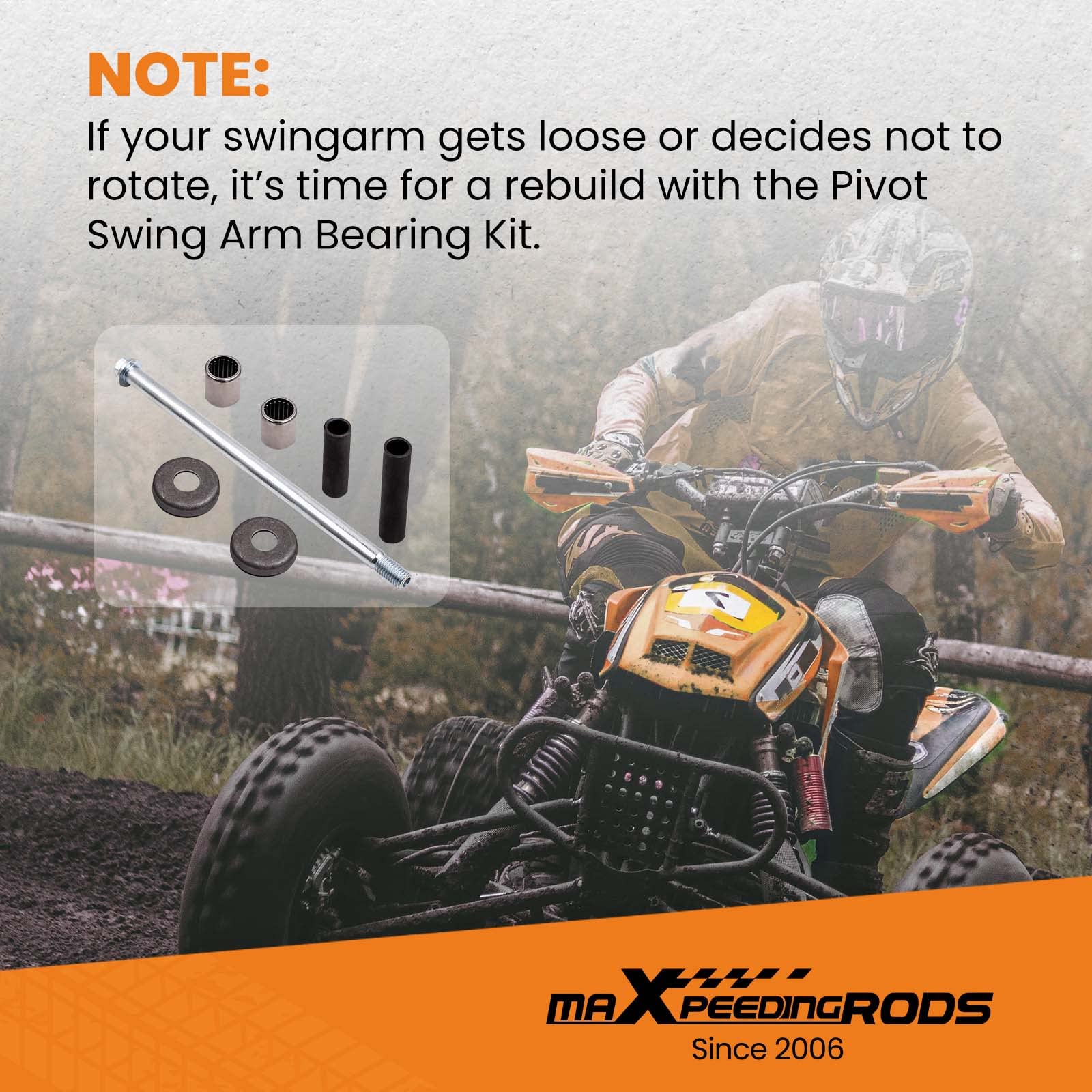 Tuningsworld Swing Arm Bolt Kit Swingarm Pivot Bolt With Sleeve Seals Bearings Set Kit For Honda 400Ex 400 Ex