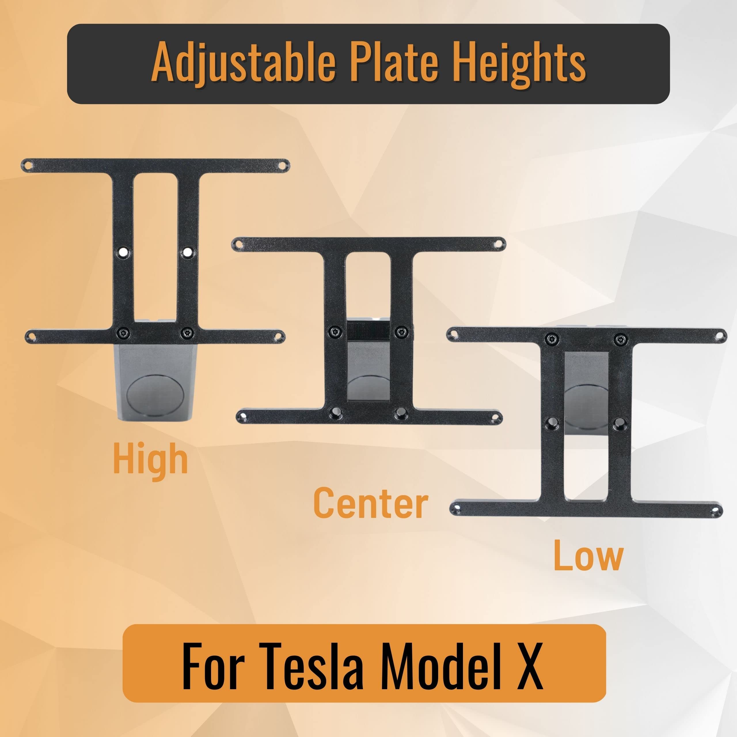 SnapPlate Front License Plate Holder for Tesla Model X (2021-2025) - Safety-Optimized, Breakaway Design, Removable, Height-Adjustable, USA Made